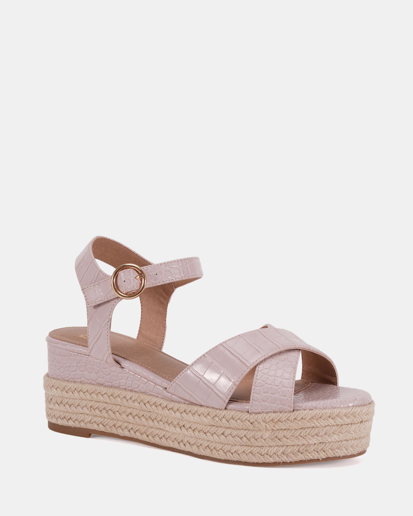 BOWEN Nude Mid Espadrille Wedge Sandal