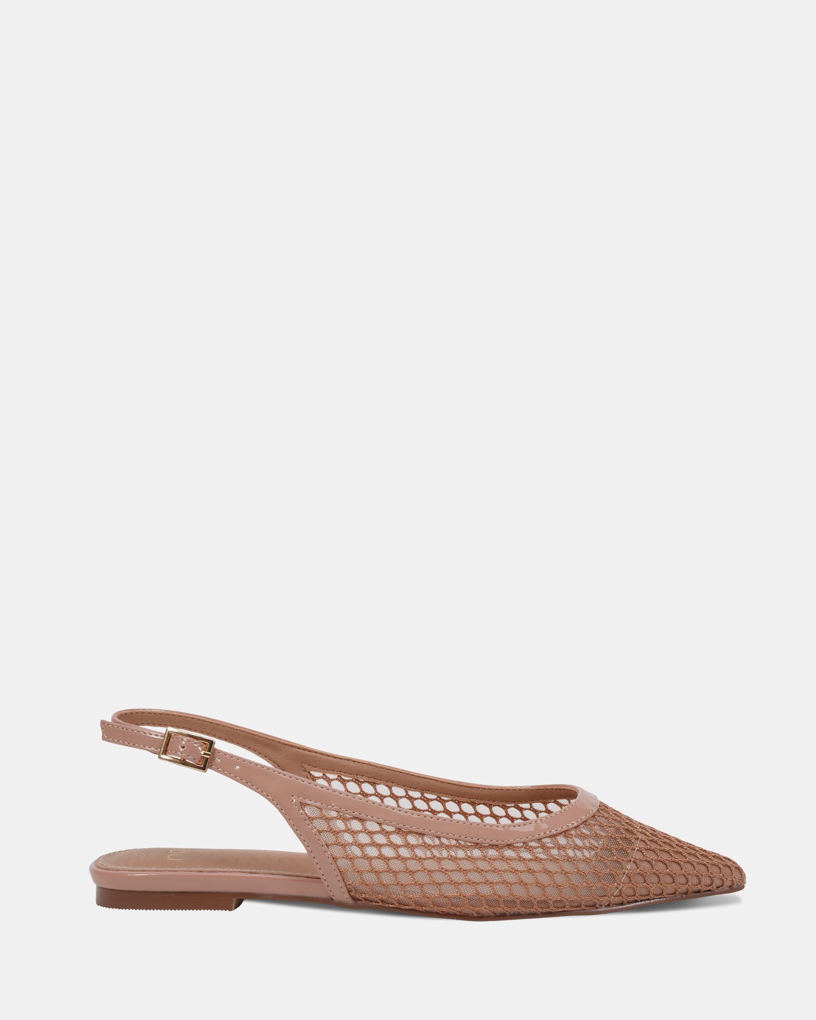CALLIE Nude Mesh Point Slingback Flat Shoe
