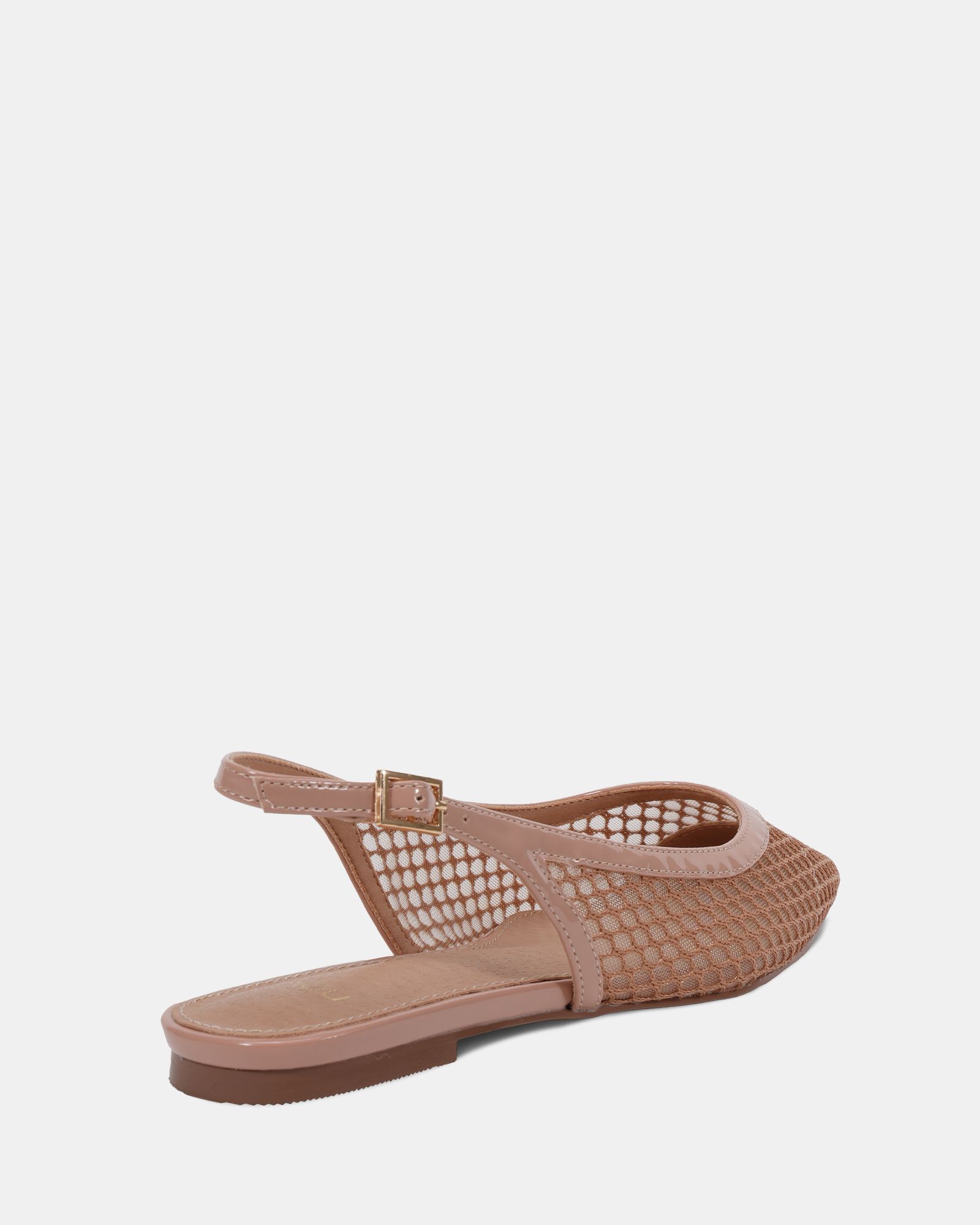 CALLIE Nude Mesh Point Slingback Flat Shoe