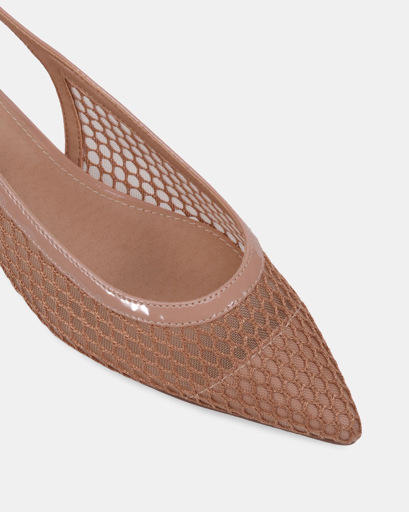 CALLIE Nude Mesh Point Slingback Flat Shoe