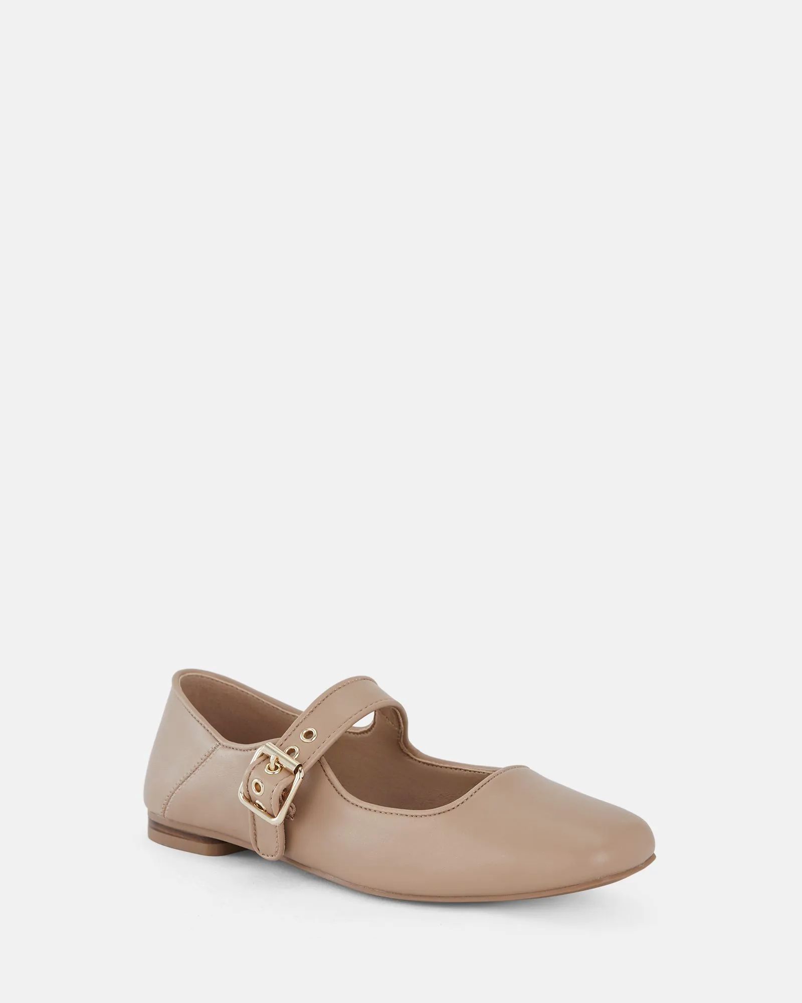 Wide Fit Cesena Nude Mary Jane Flat Ballerina