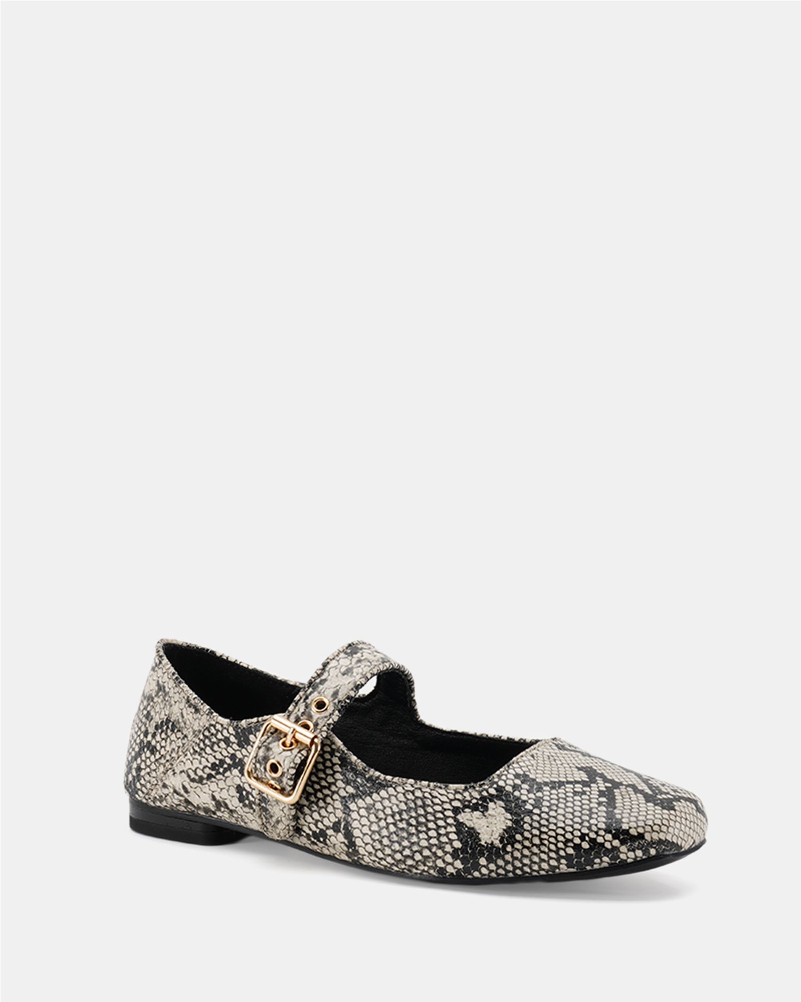 Wide Fit Cesena Snake Mary Jane Flat Ballerina
