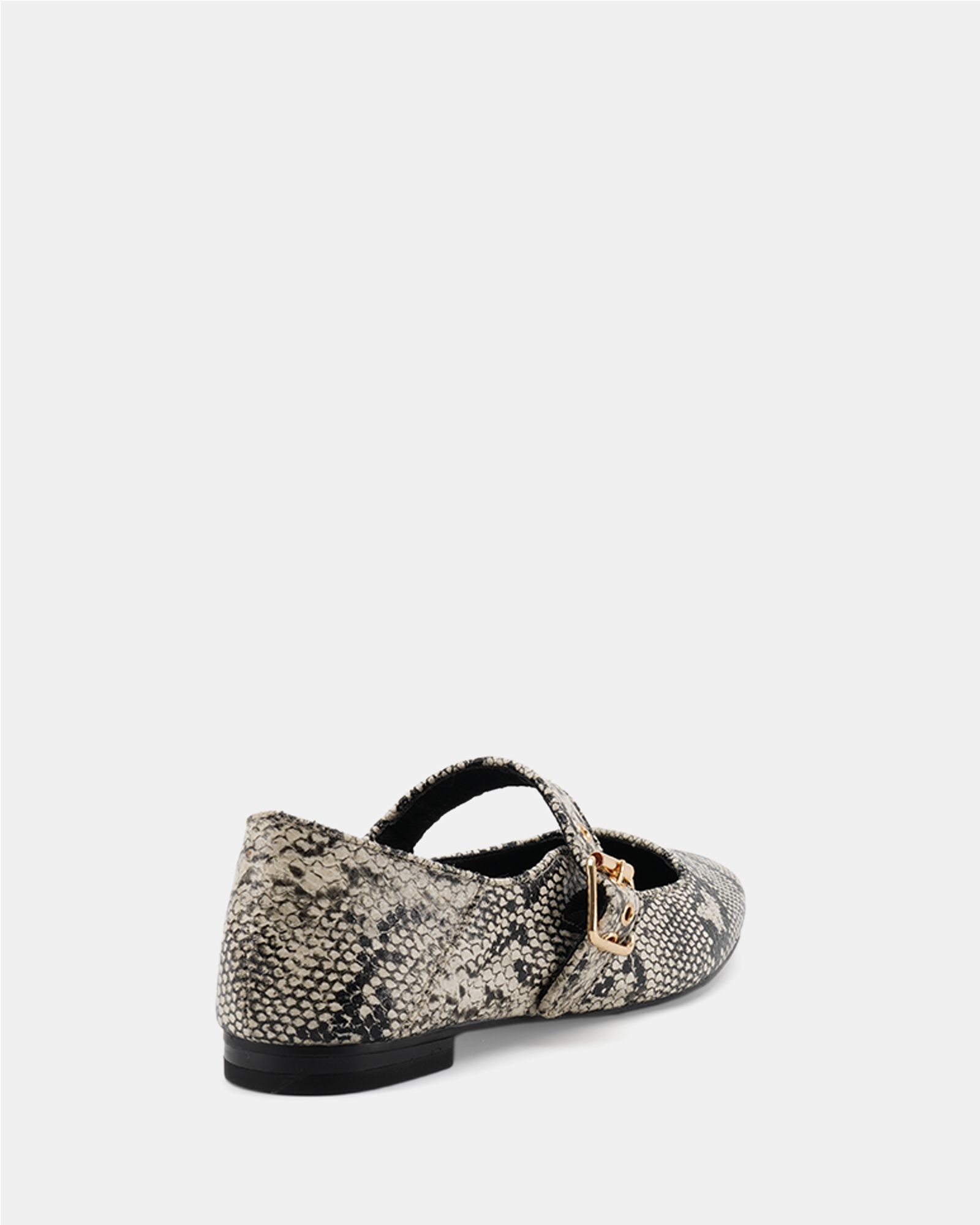Wide Fit Cesena Snake Mary Jane Flat Ballerina