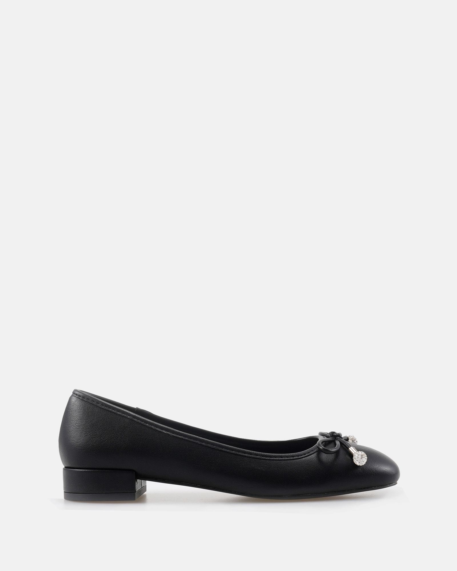 Chioggia Black Low Heel Embellished Bow Ballerina
