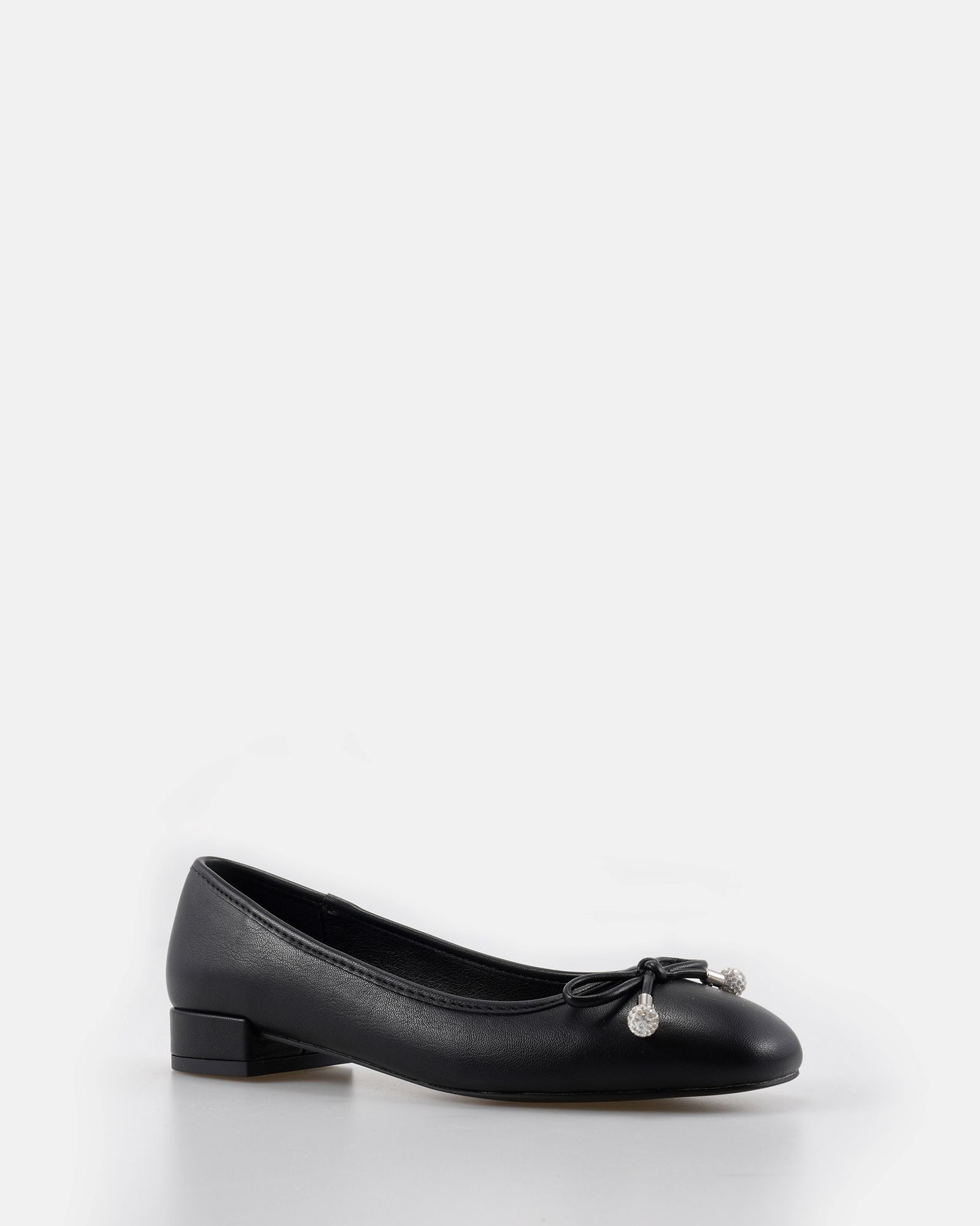 Chioggia Black Low Heel Embellished Bow Ballerina