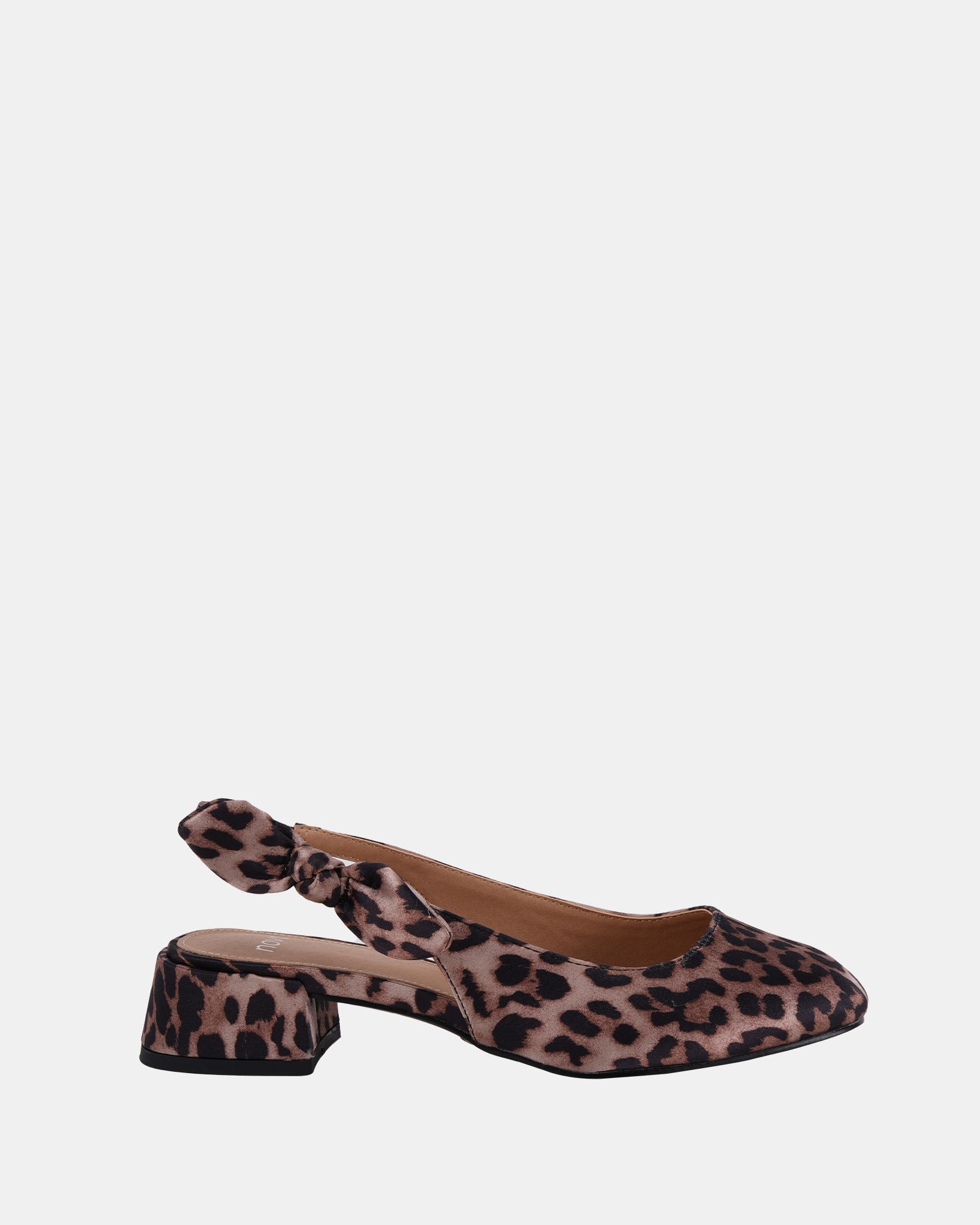 CLAUDIA Leopard Bow Low Block Slingback