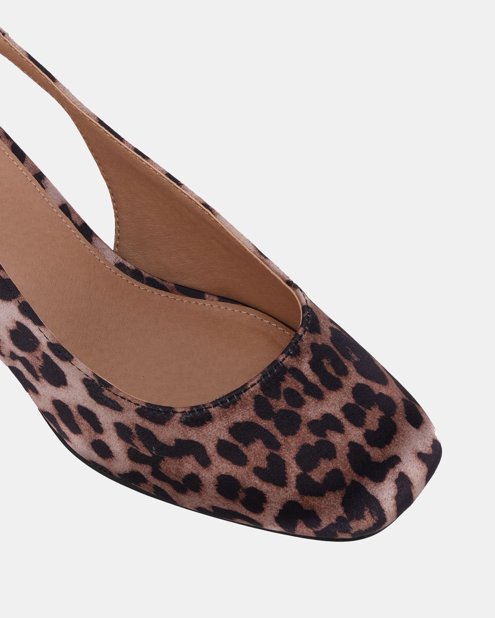 Wide Fit CLAUDIA Leopard Bow Low Block Slingback