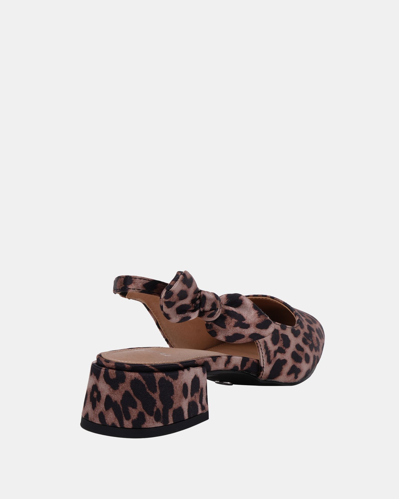 CLAUDIA Leopard Bow Low Block Slingback
