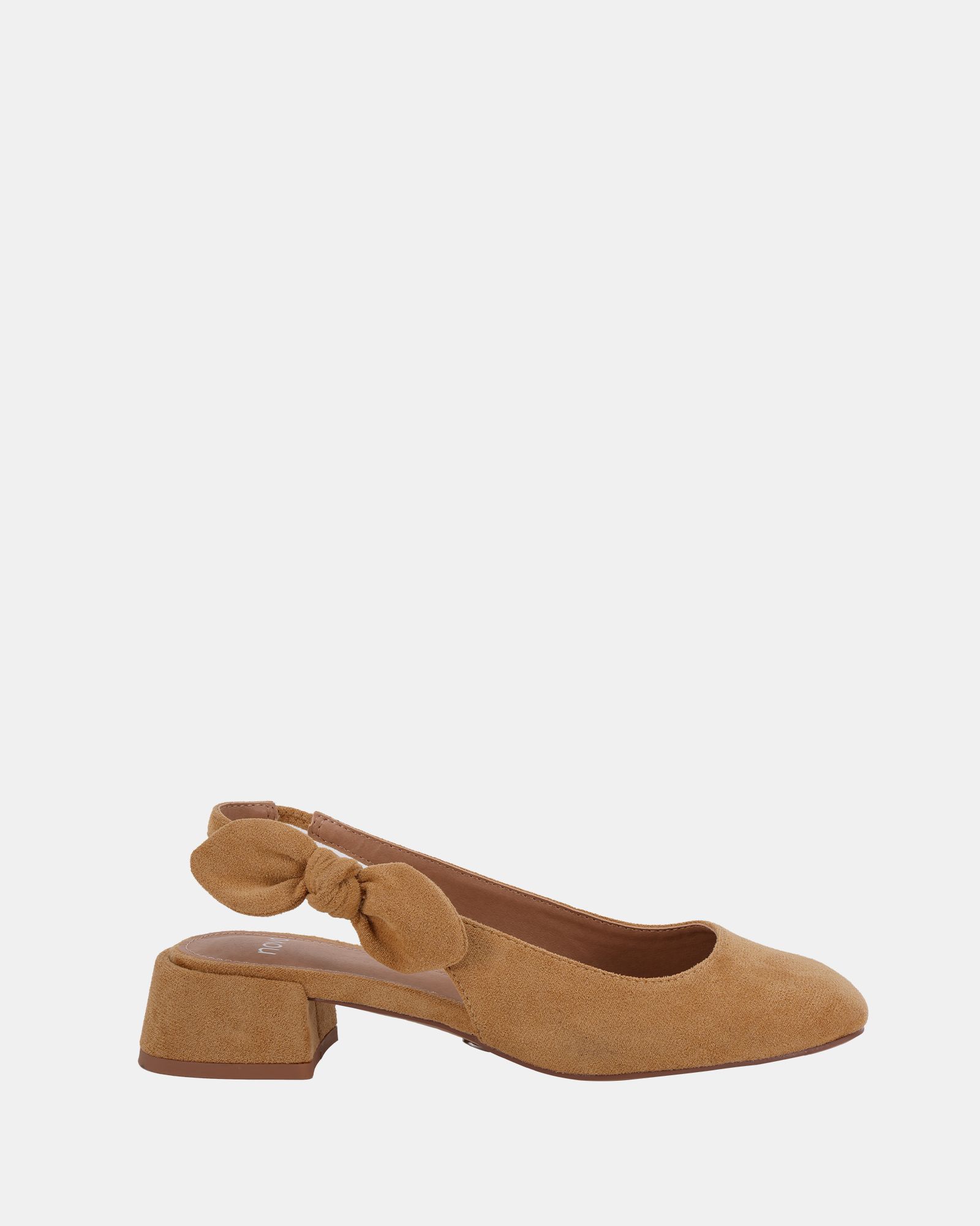 CLAUDIA Natural Bow Low Block Slingback