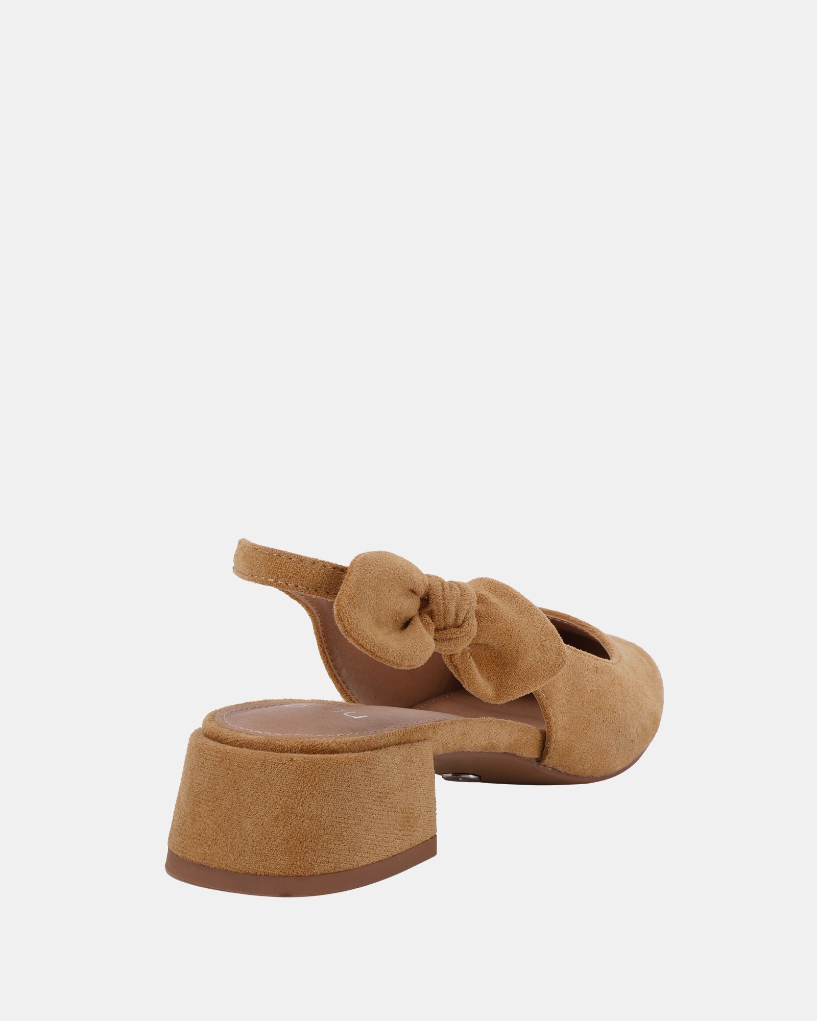 Wide Fit CLAUDIA Natural Bow Low Block Slingback