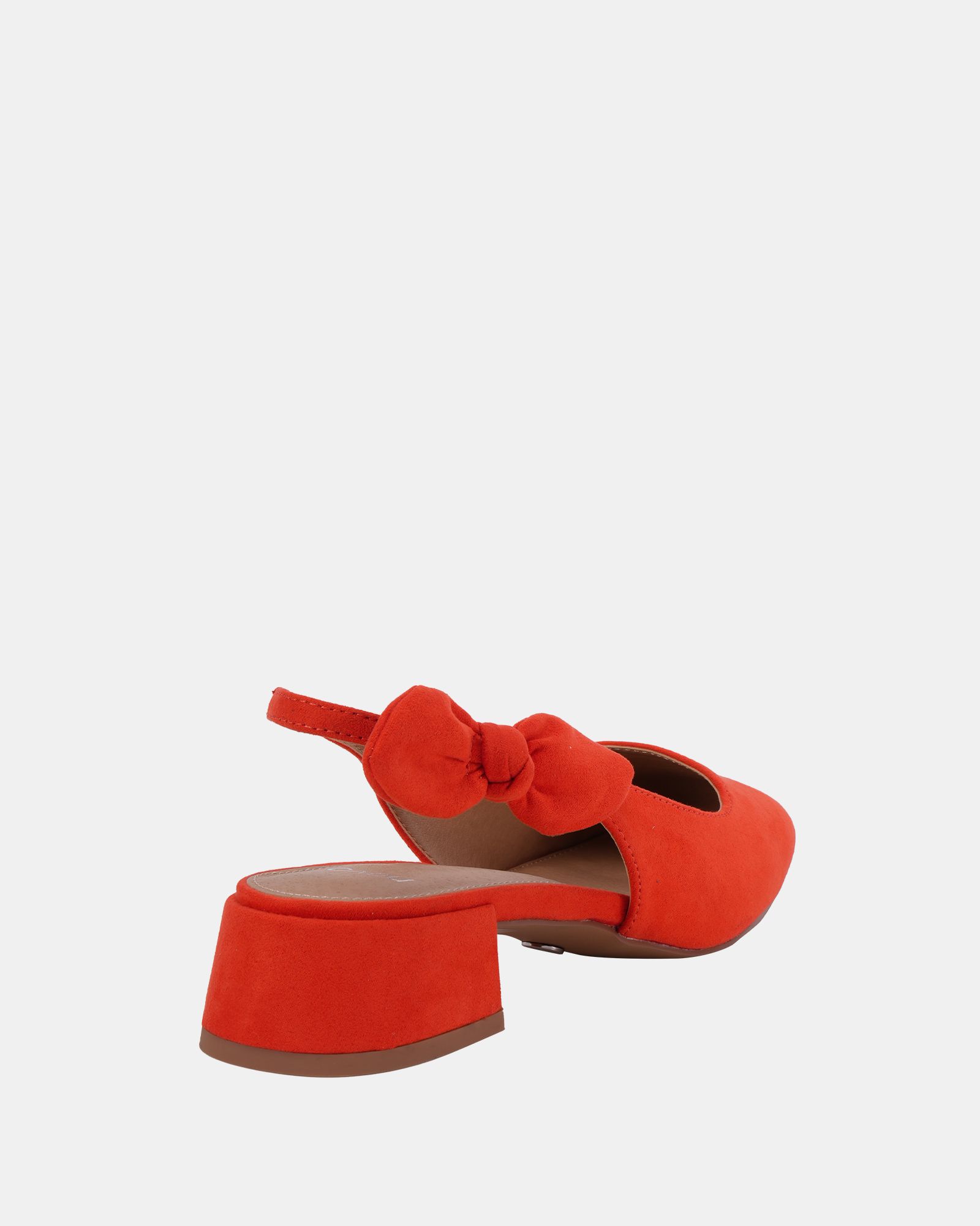 Wide Fit CLAUDIA Red Bow Low Block Slingback