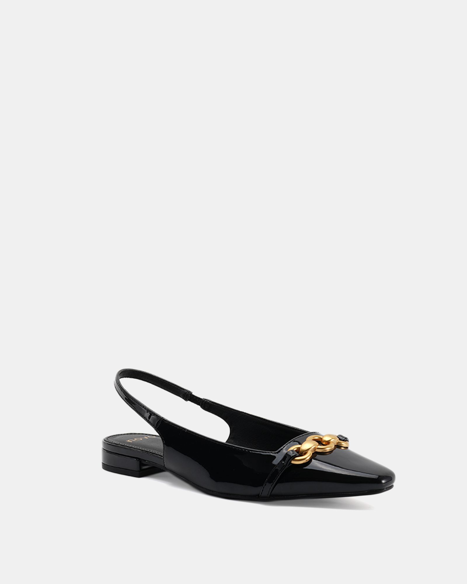 COLISH Black Hardware Slingback Flat