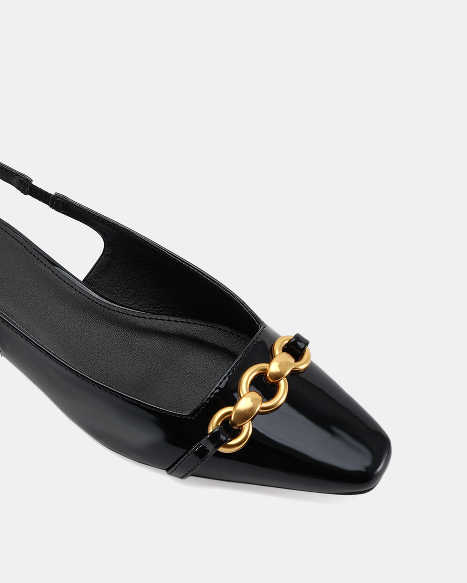 COLISH Black Hardware Slingback Flat