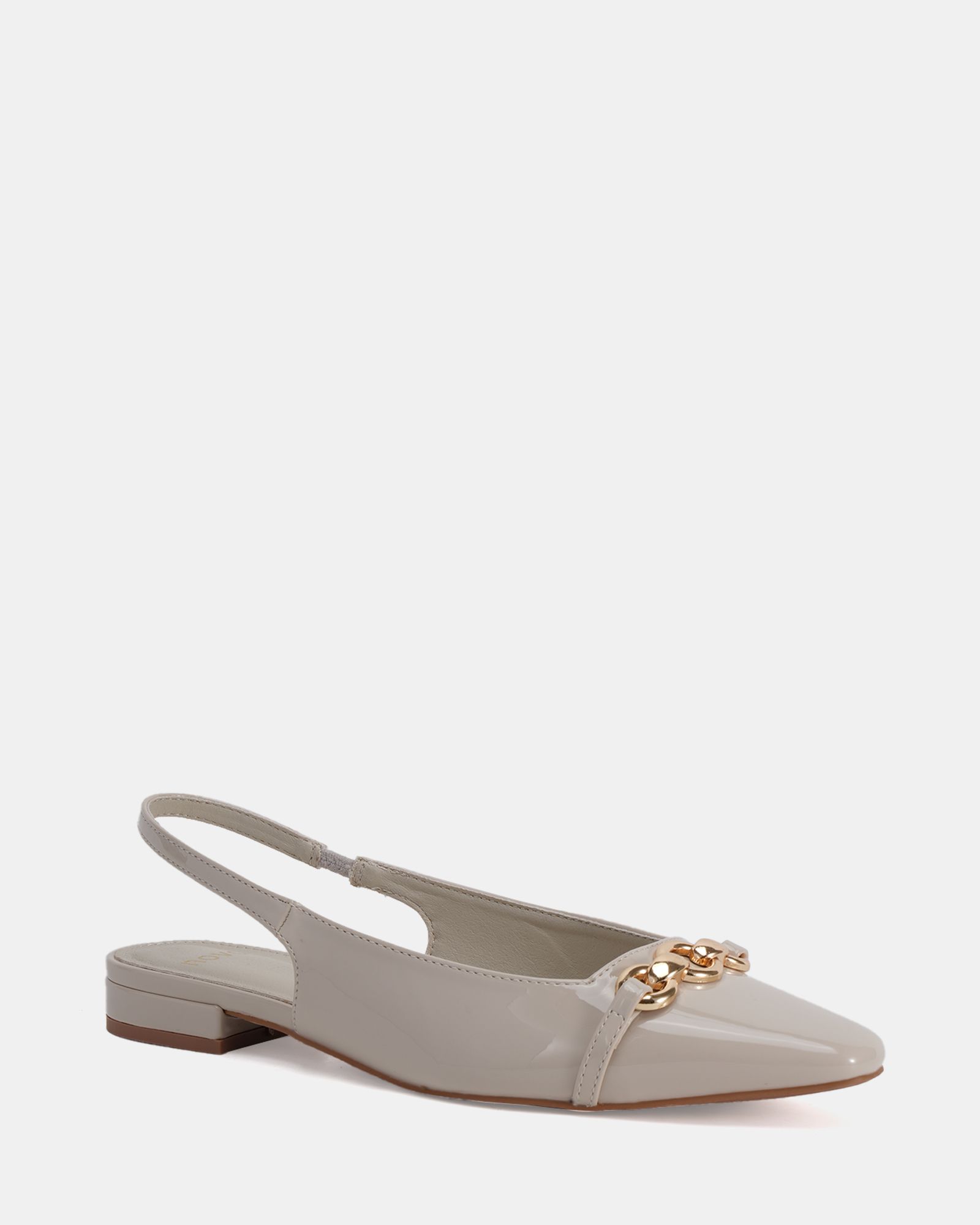 Wide Fit COLISH Off White Hardware Slingback Flat