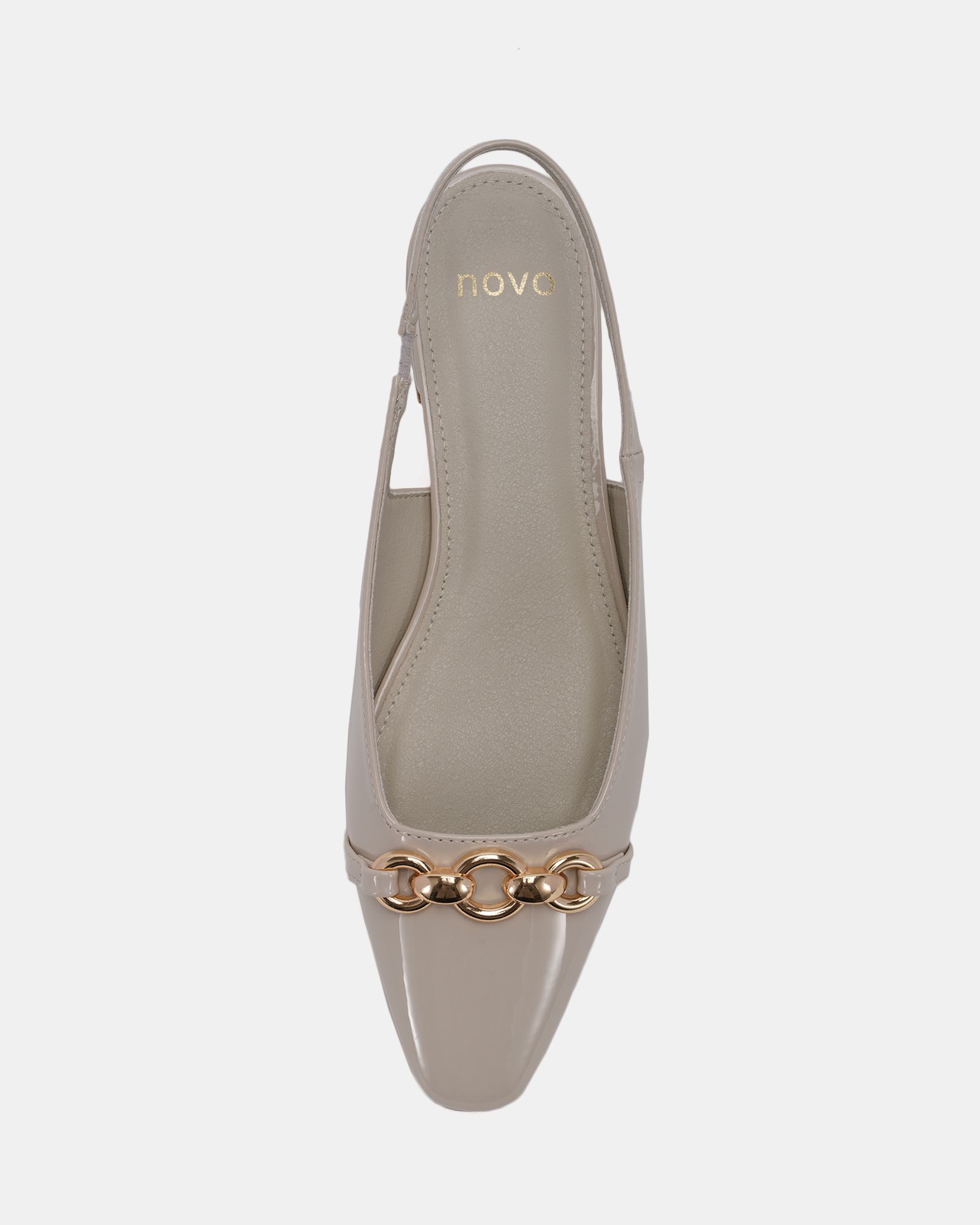 COLISH Off White Hardware Slingback Flat