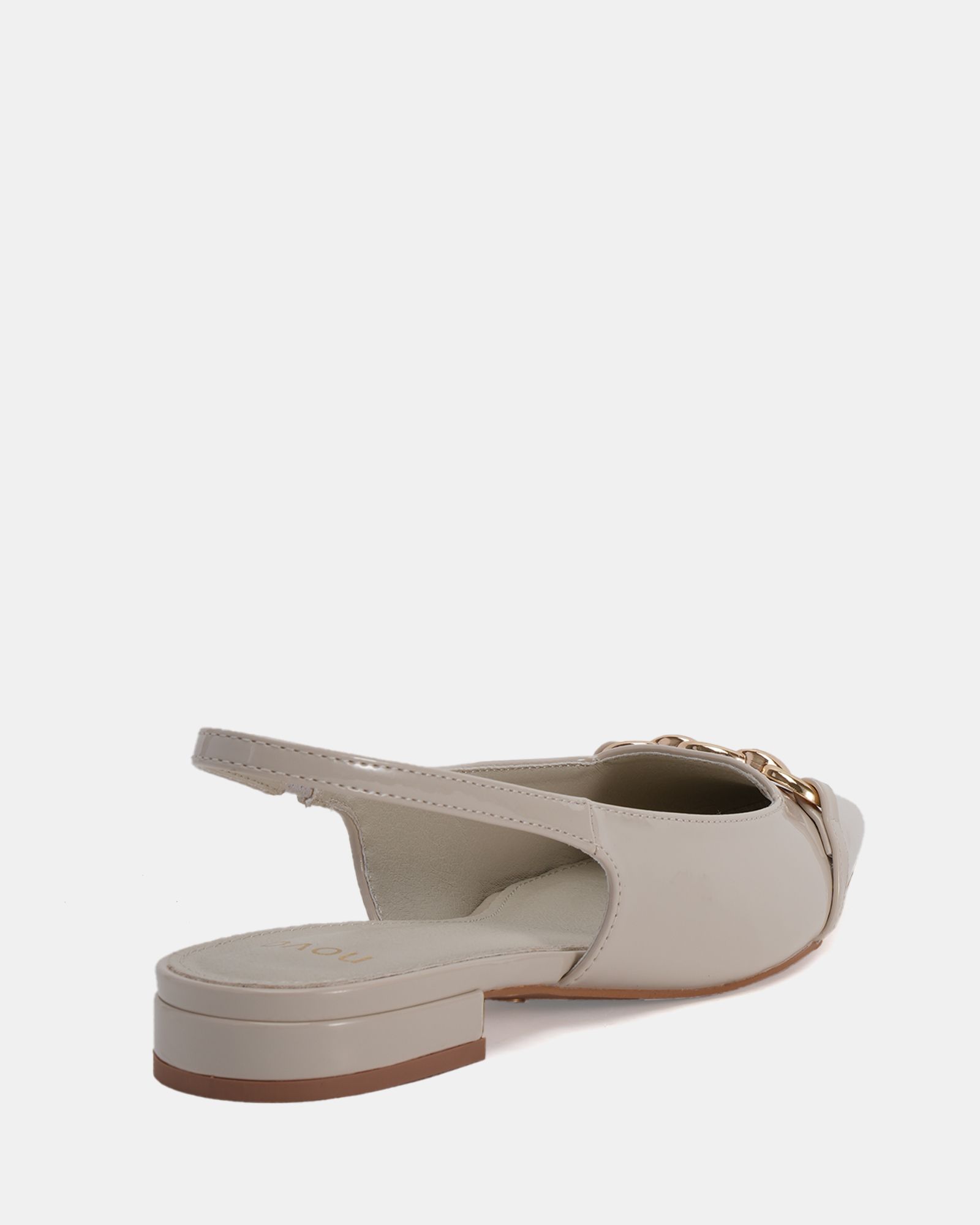 Wide Fit COLISH Off White Hardware Slingback Flat