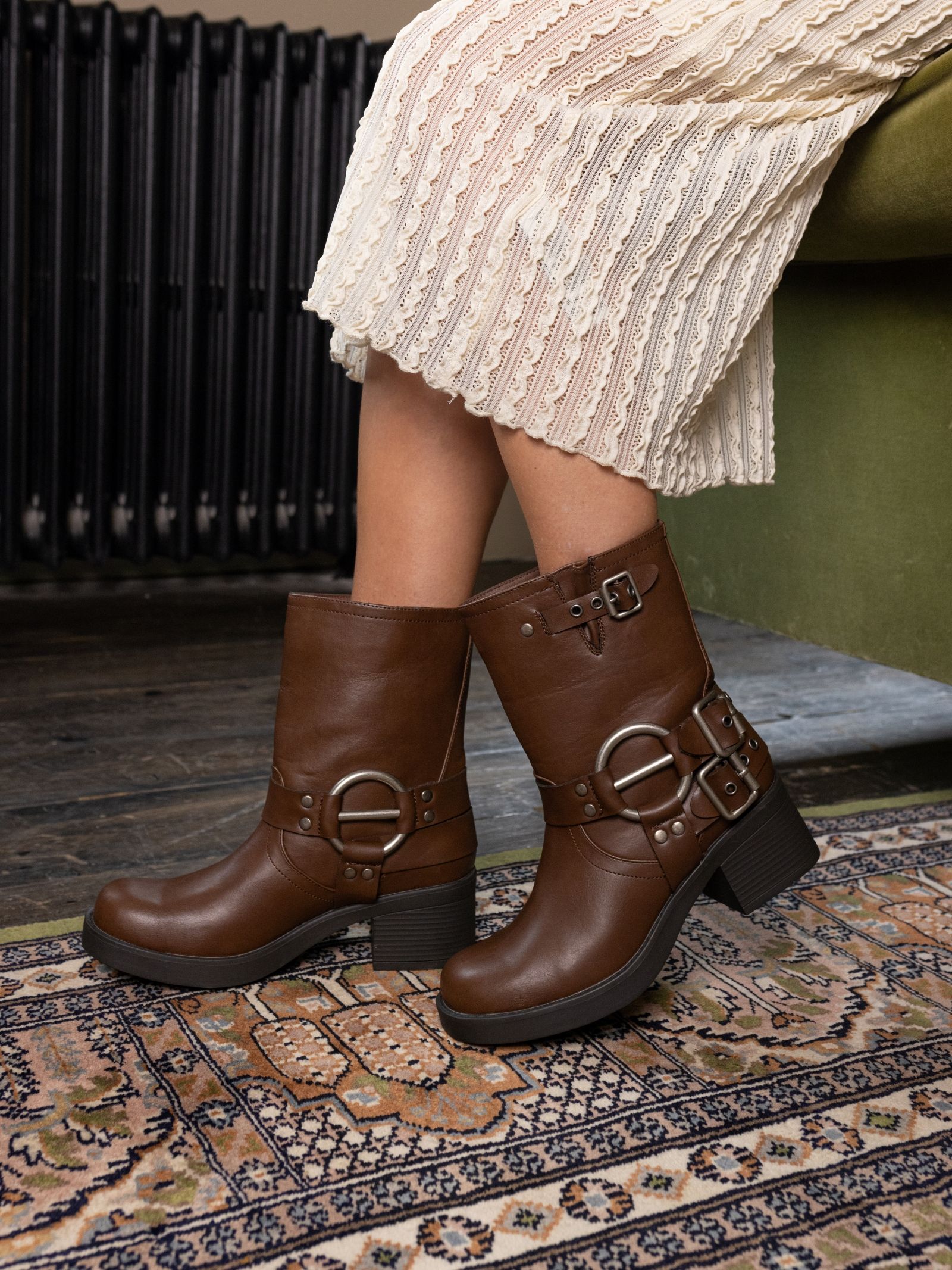 Dafra Brown Harness Biker Boot