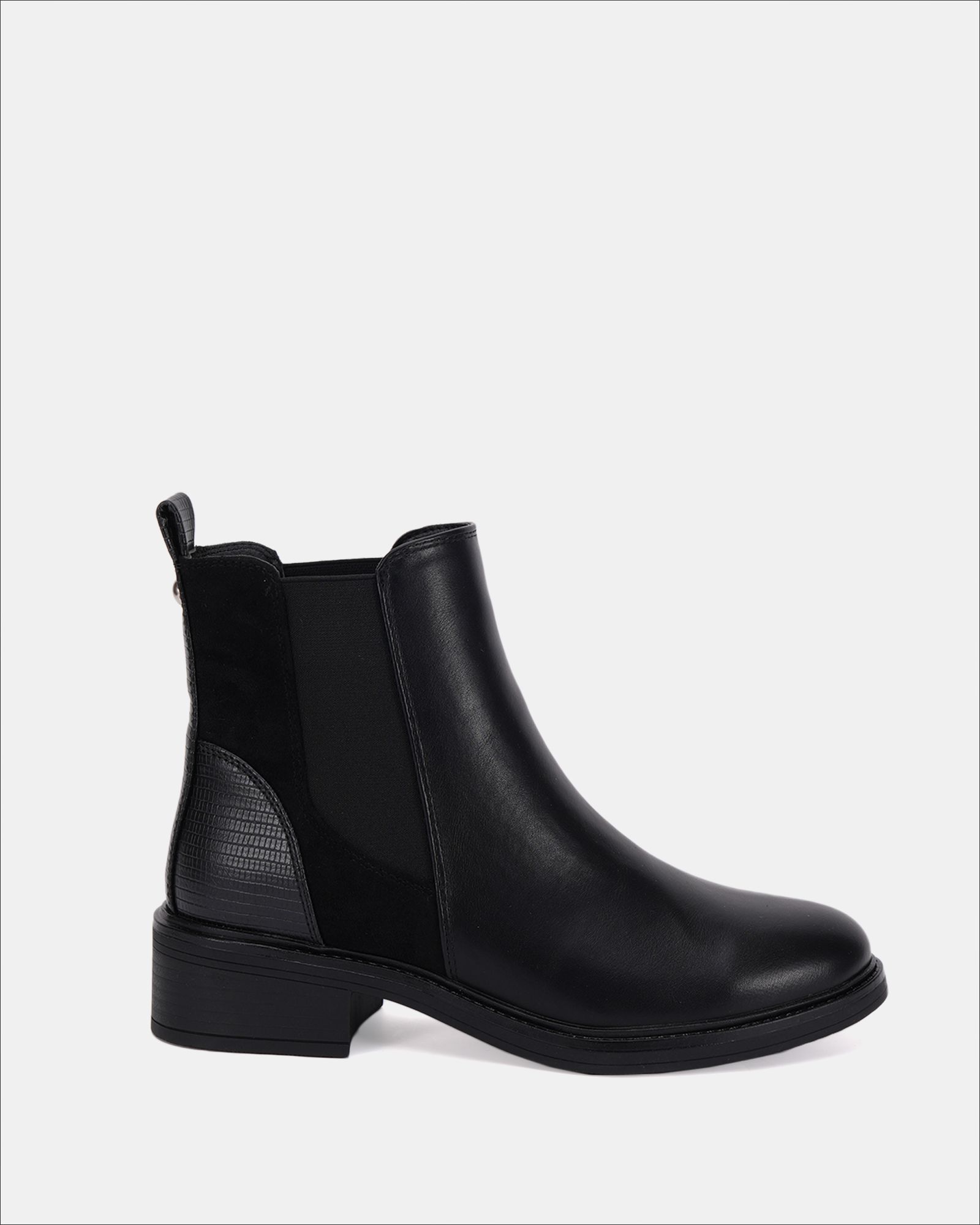 Daniela Black Flat Chelsea Boot