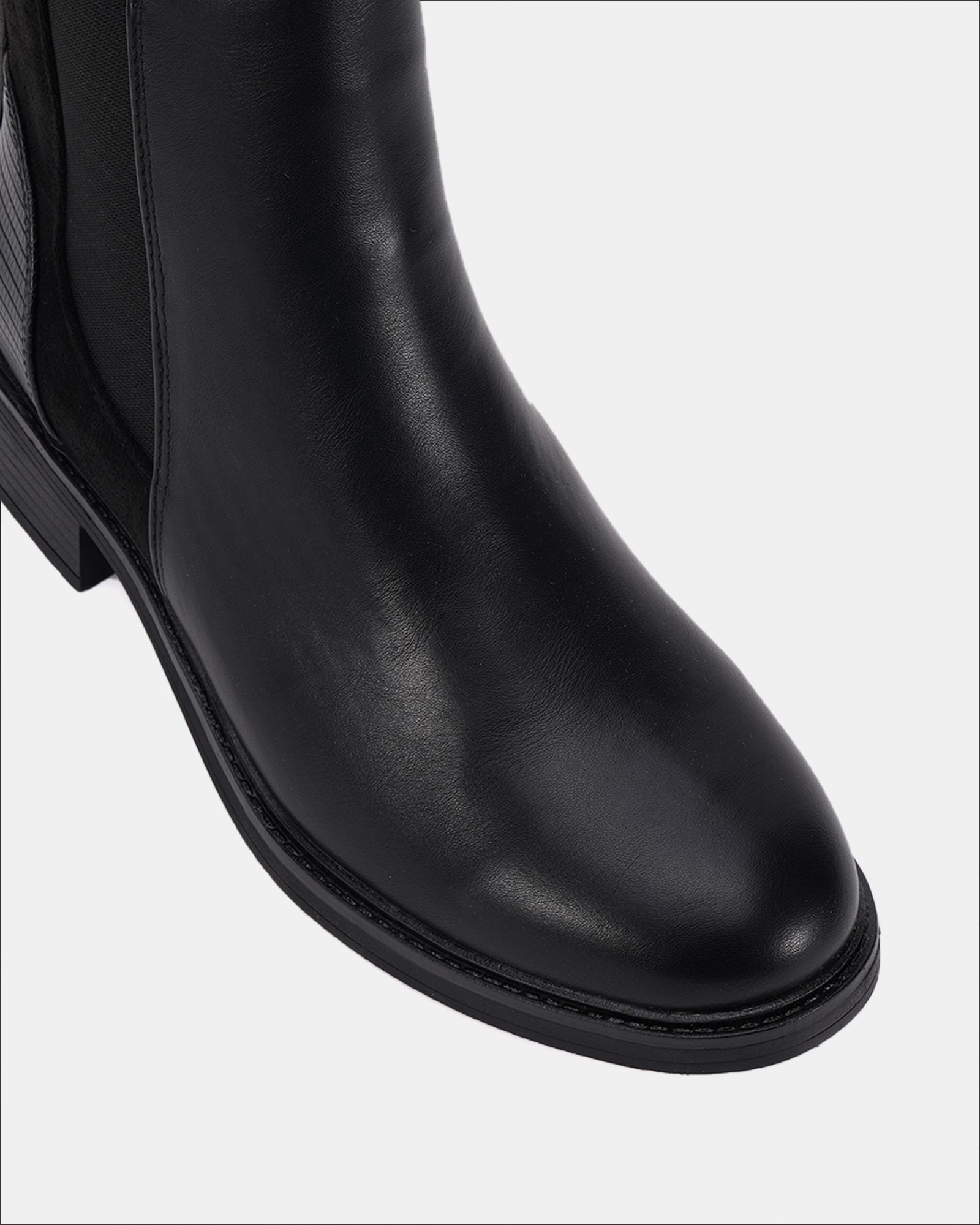 Wide Fit Daniela Black Flat Chelsea Boot