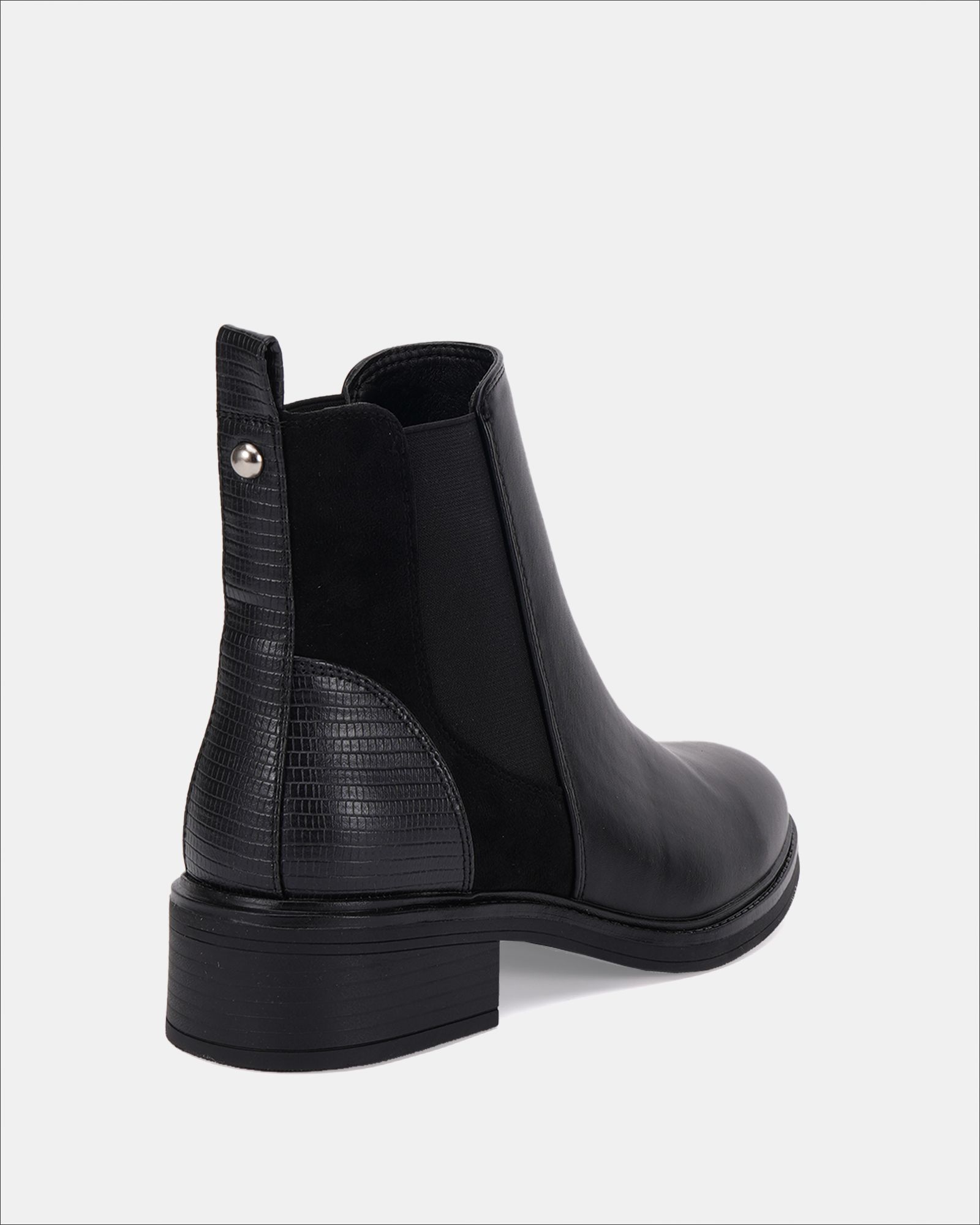 Daniela Black Flat Chelsea Boot