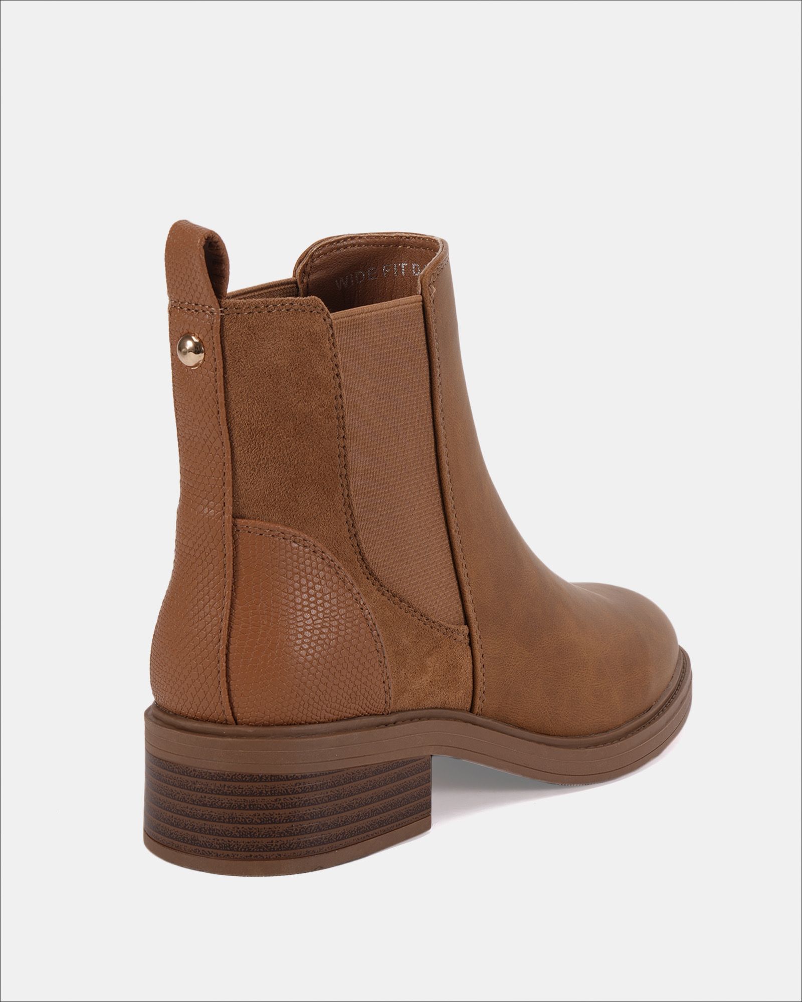 Wide Fit Daniela Tan Flat Chelsea Boot