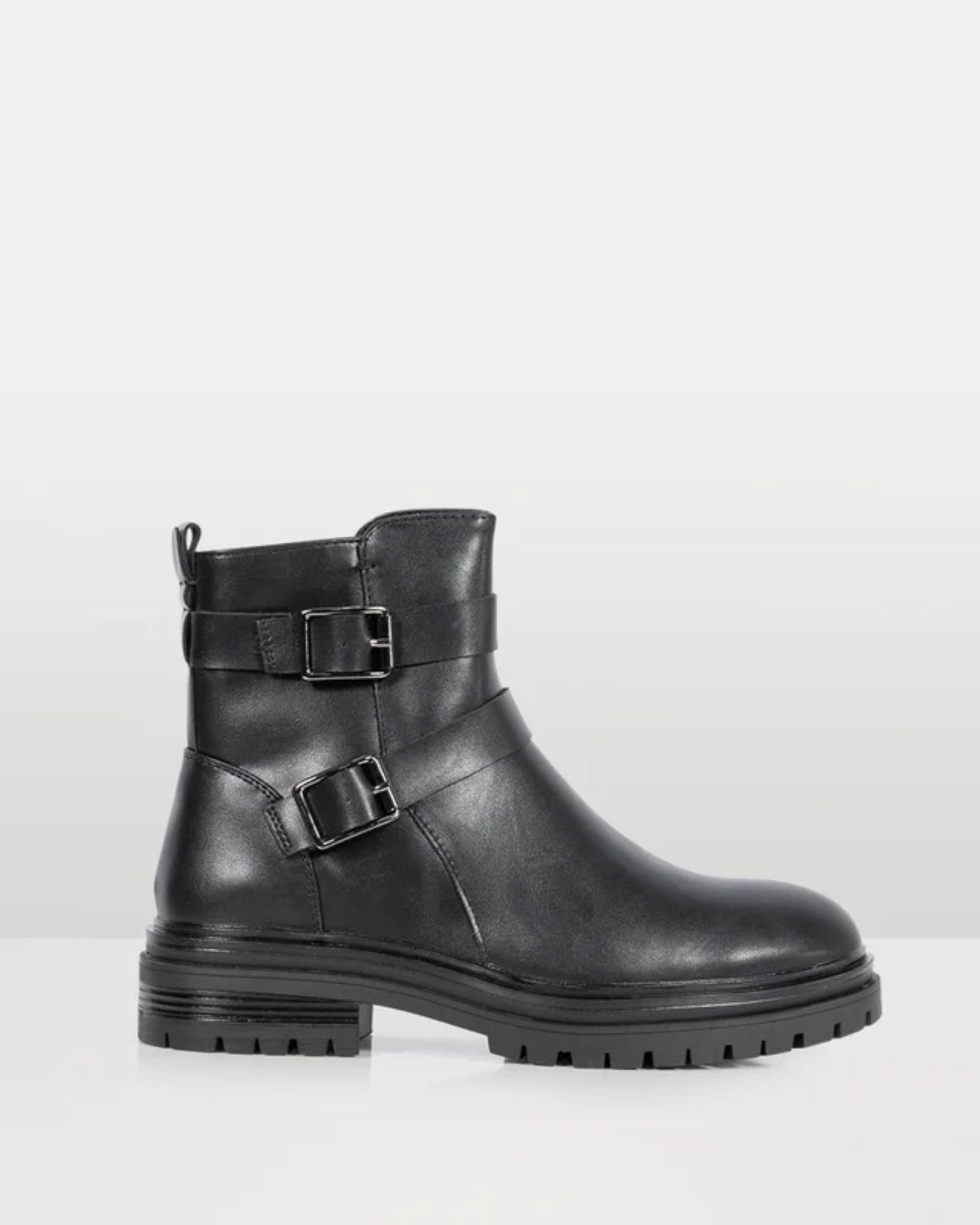 Dare Black Buckle Biker Boot