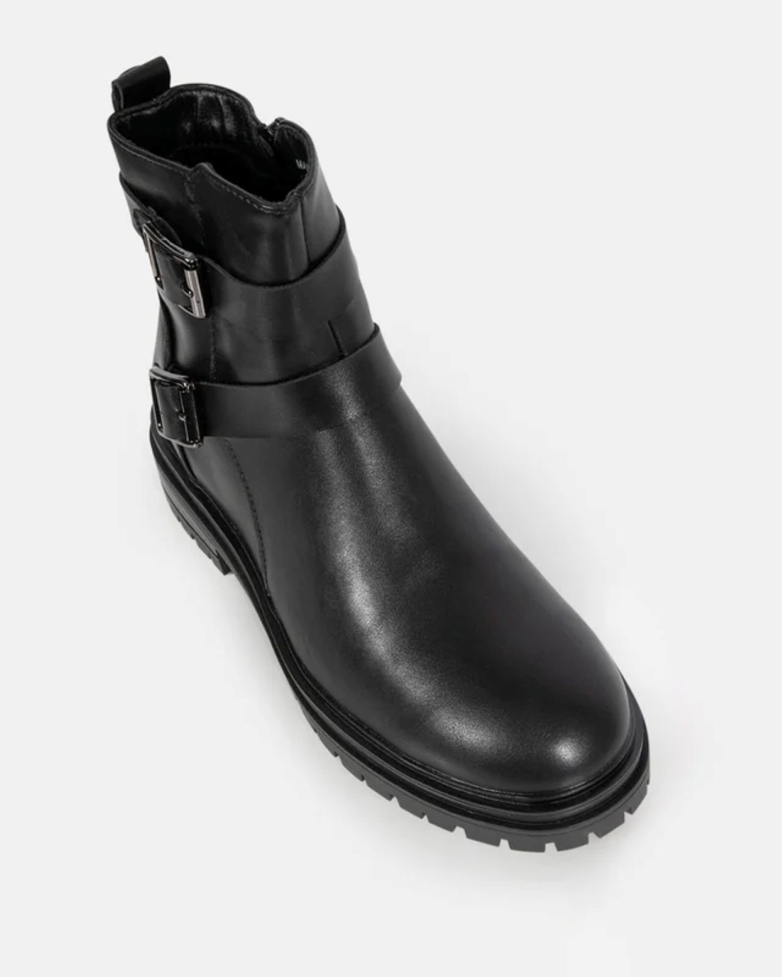Dare Black Buckle Biker Boot