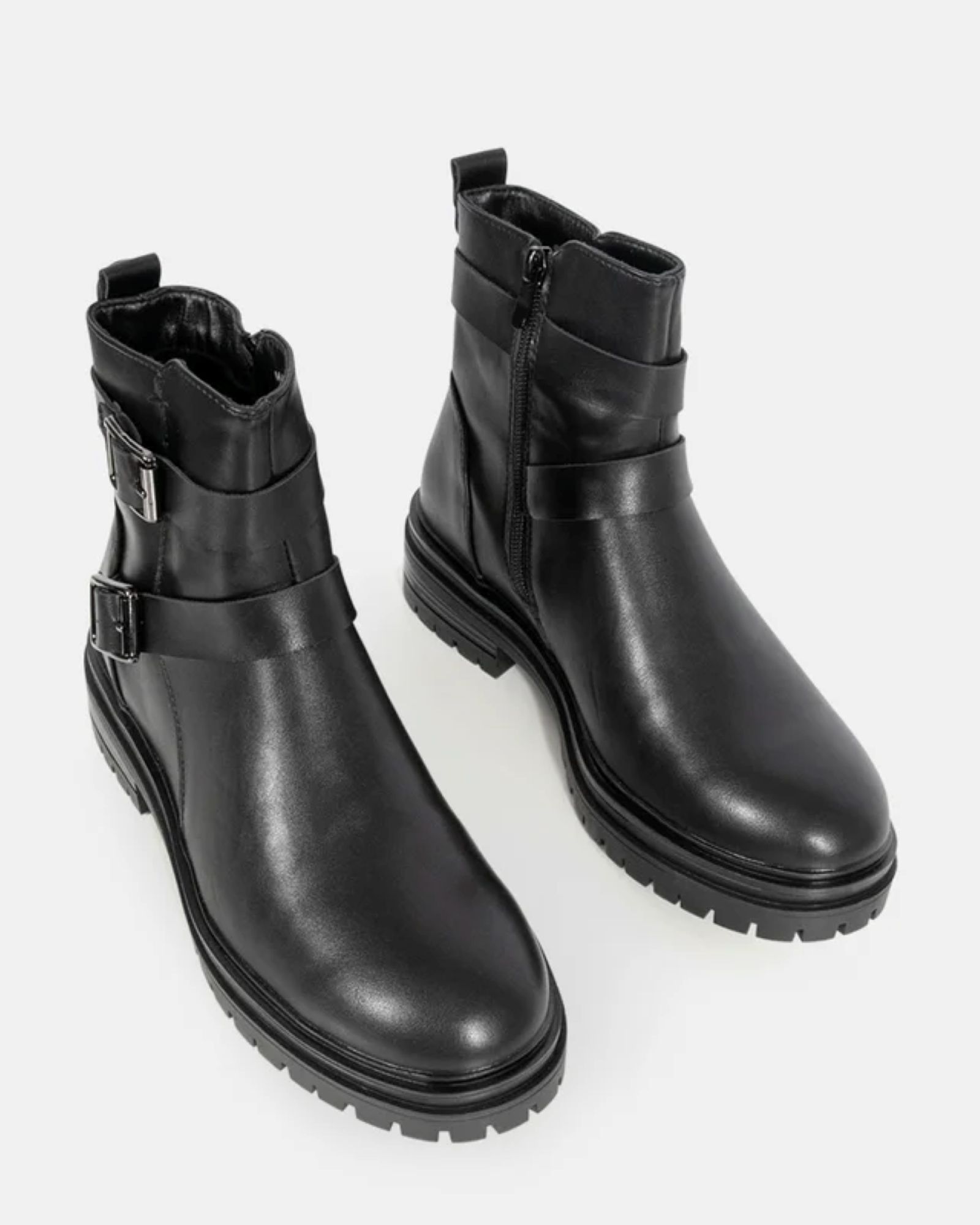 Dare Black Buckle Biker Boot