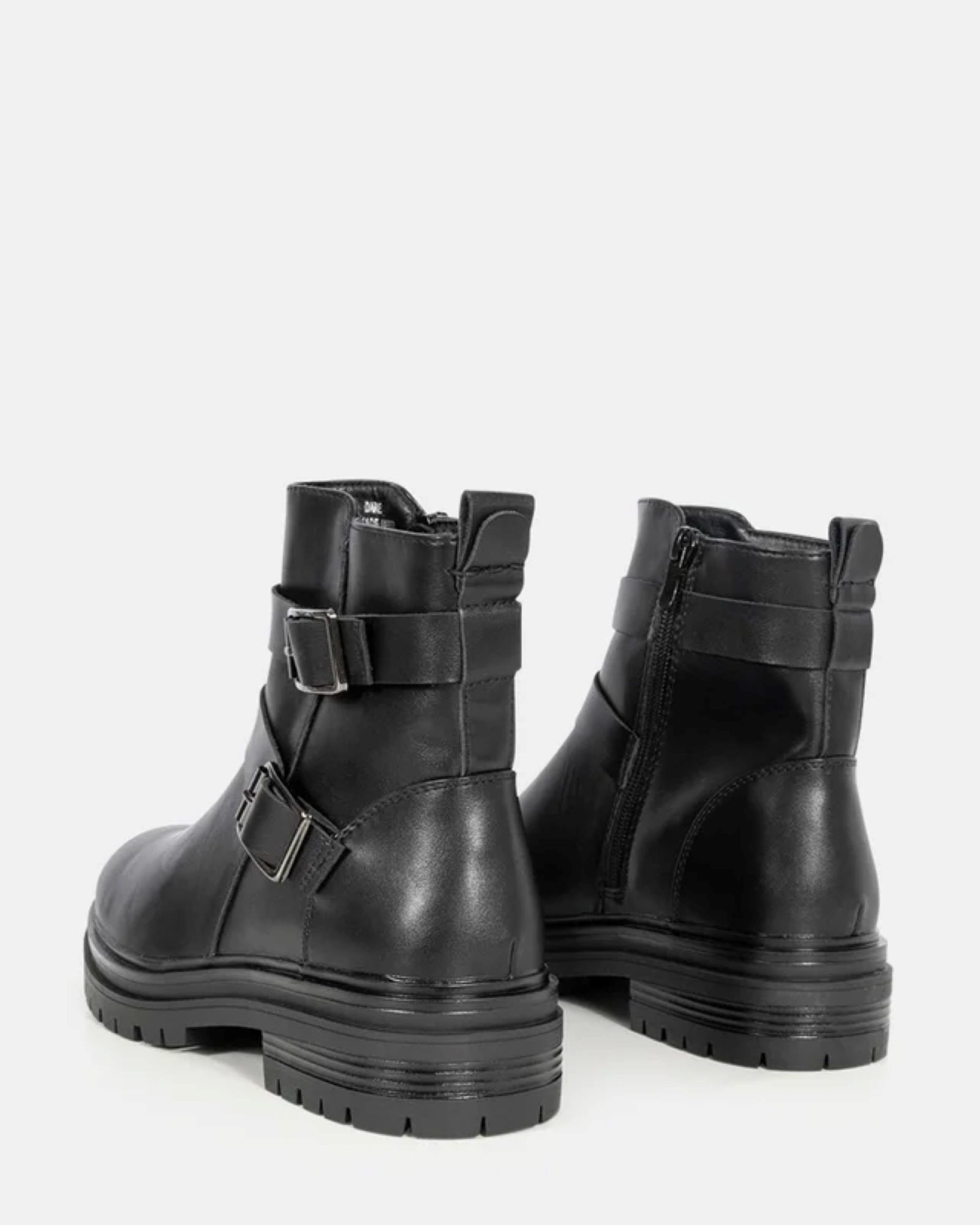 Dare Black Buckle Biker Boot