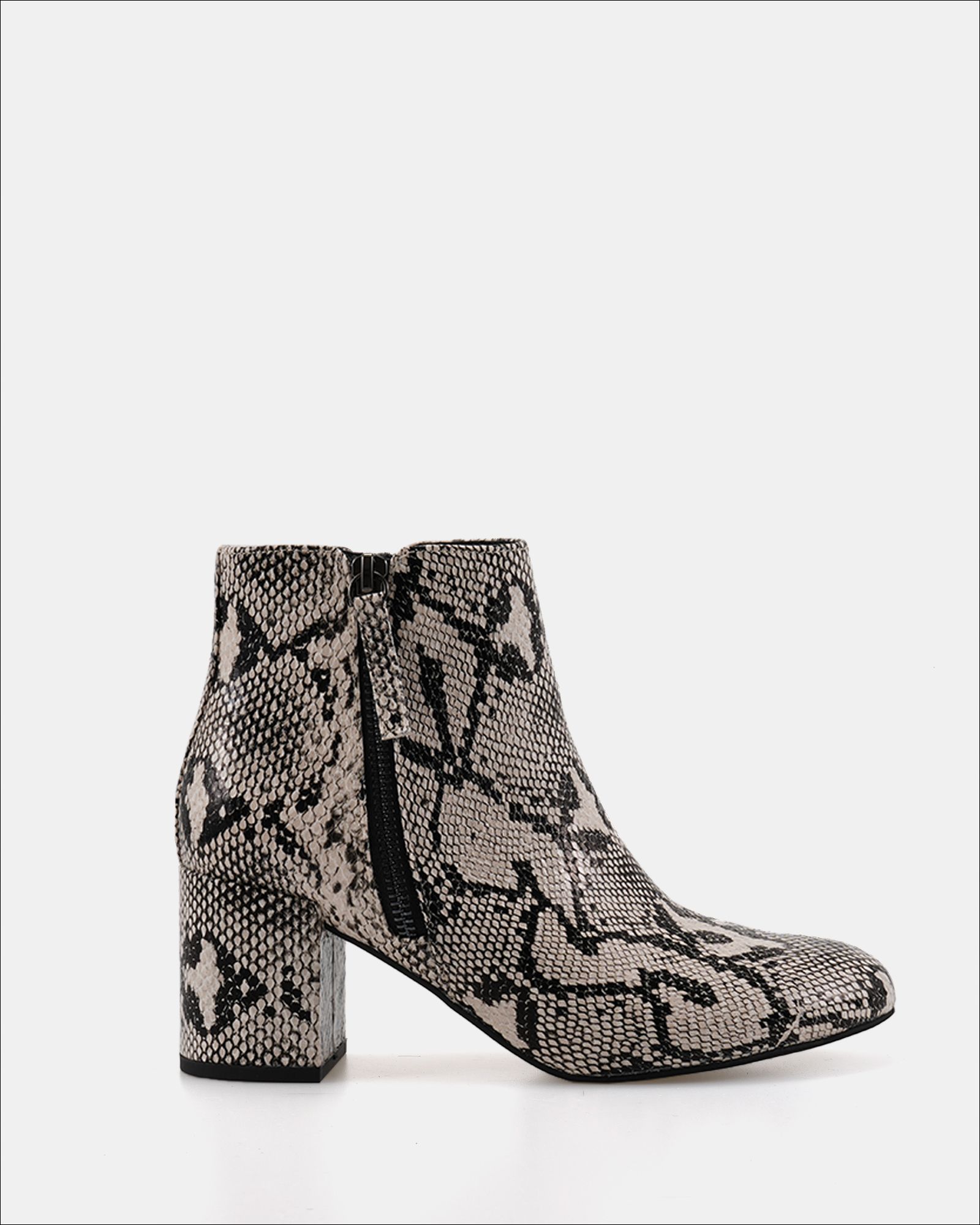 Davion Snake Zip Block Heel Ankle Boot