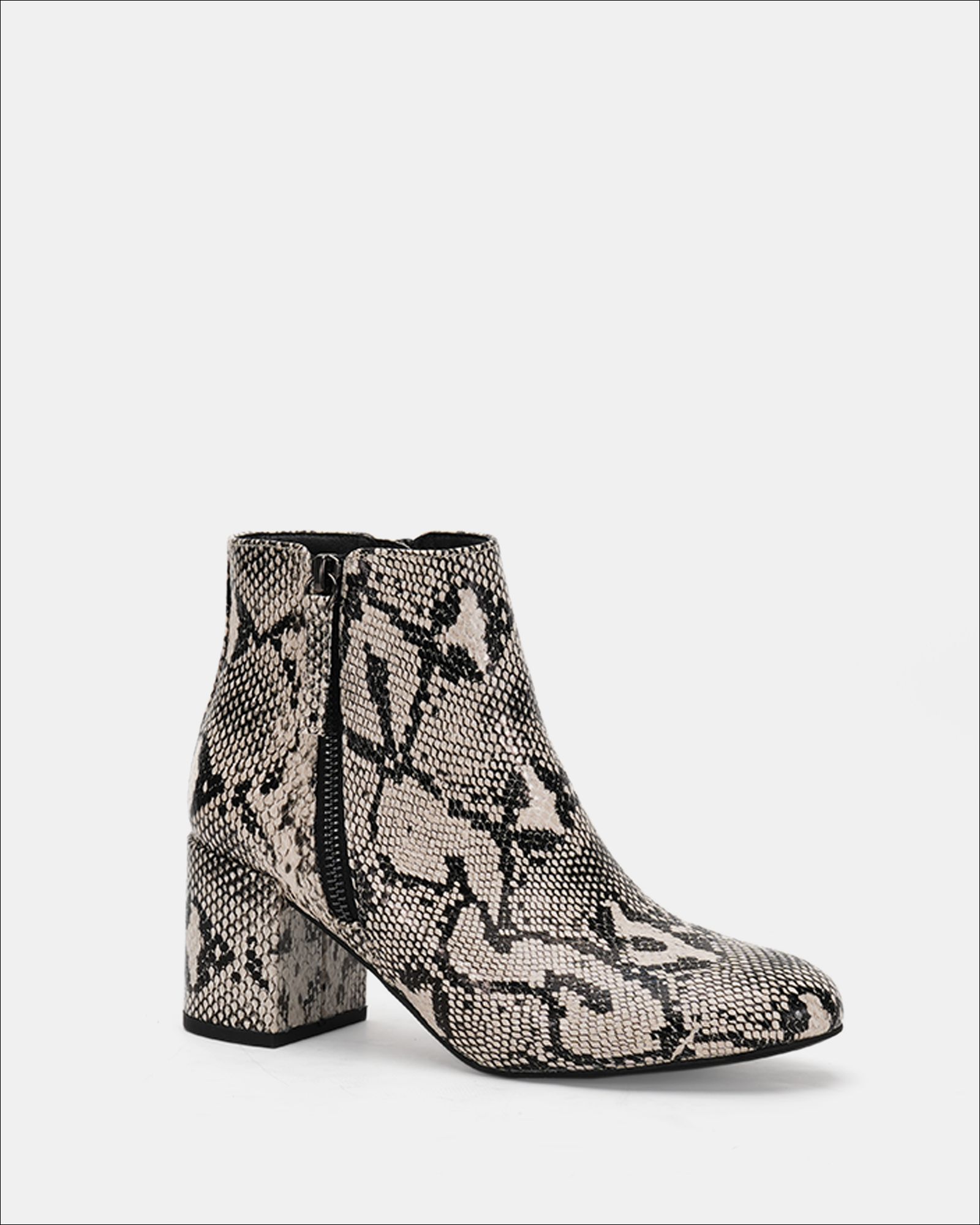 Davion Snake Zip Block Heel Ankle Boot