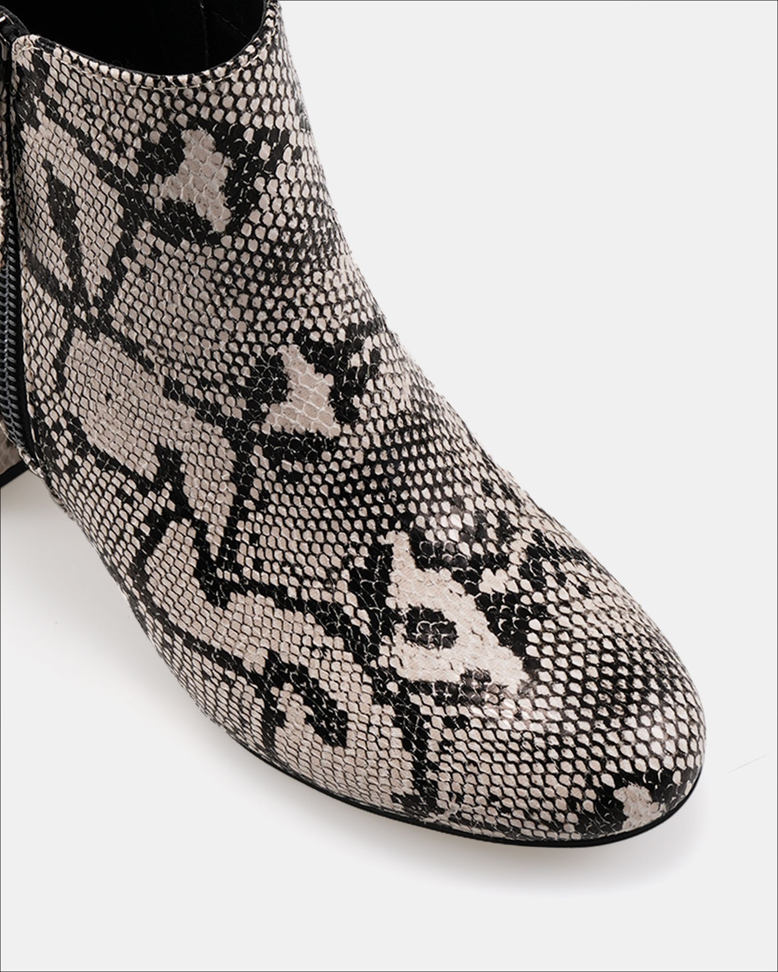 Wide Fit Davion Snake Zip Block Heel Ankle Boot