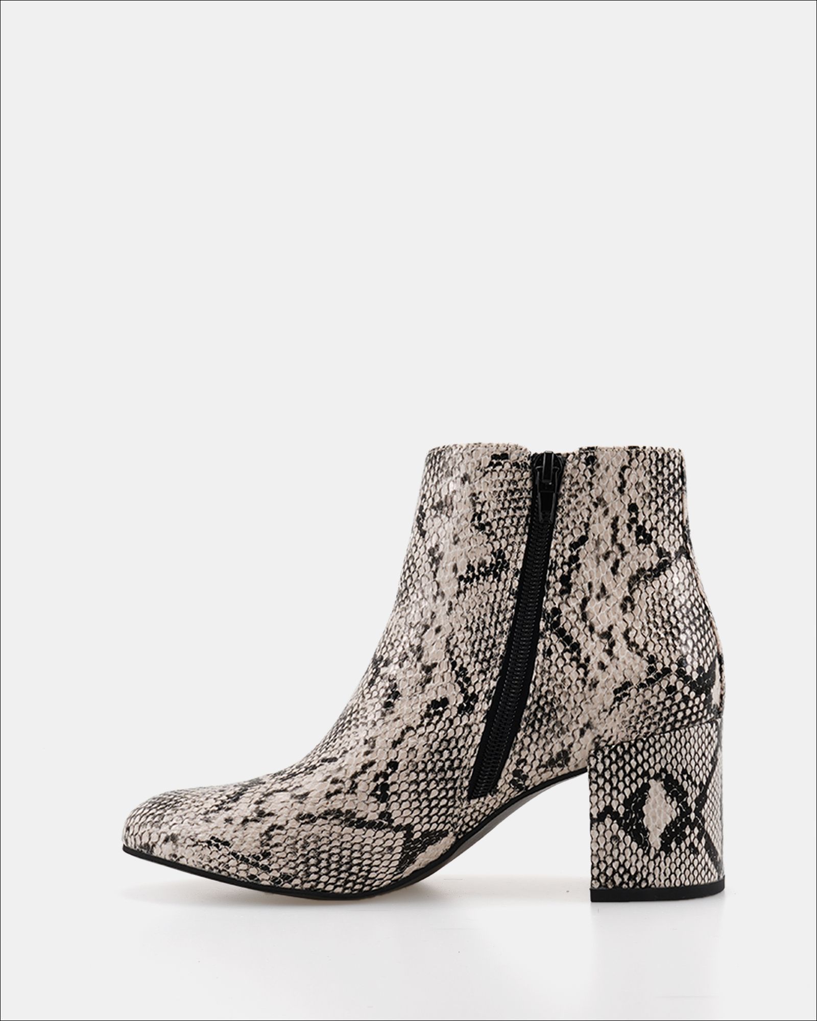 Davion Snake Zip Block Heel Ankle Boot
