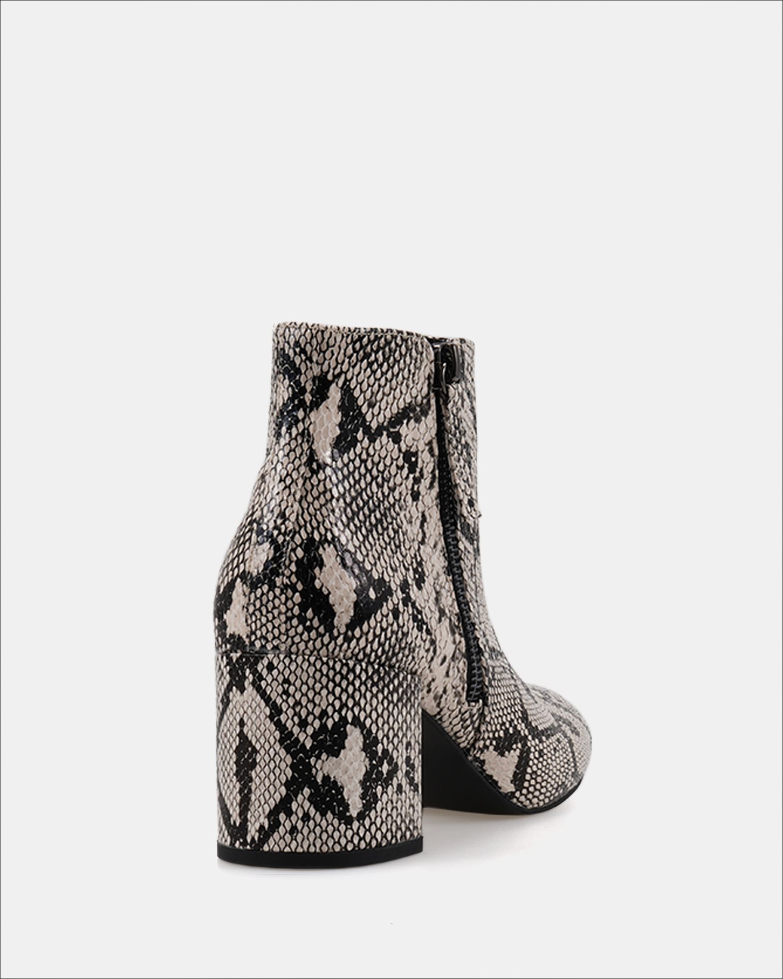 Wide Fit Davion Snake Zip Block Heel Ankle Boot