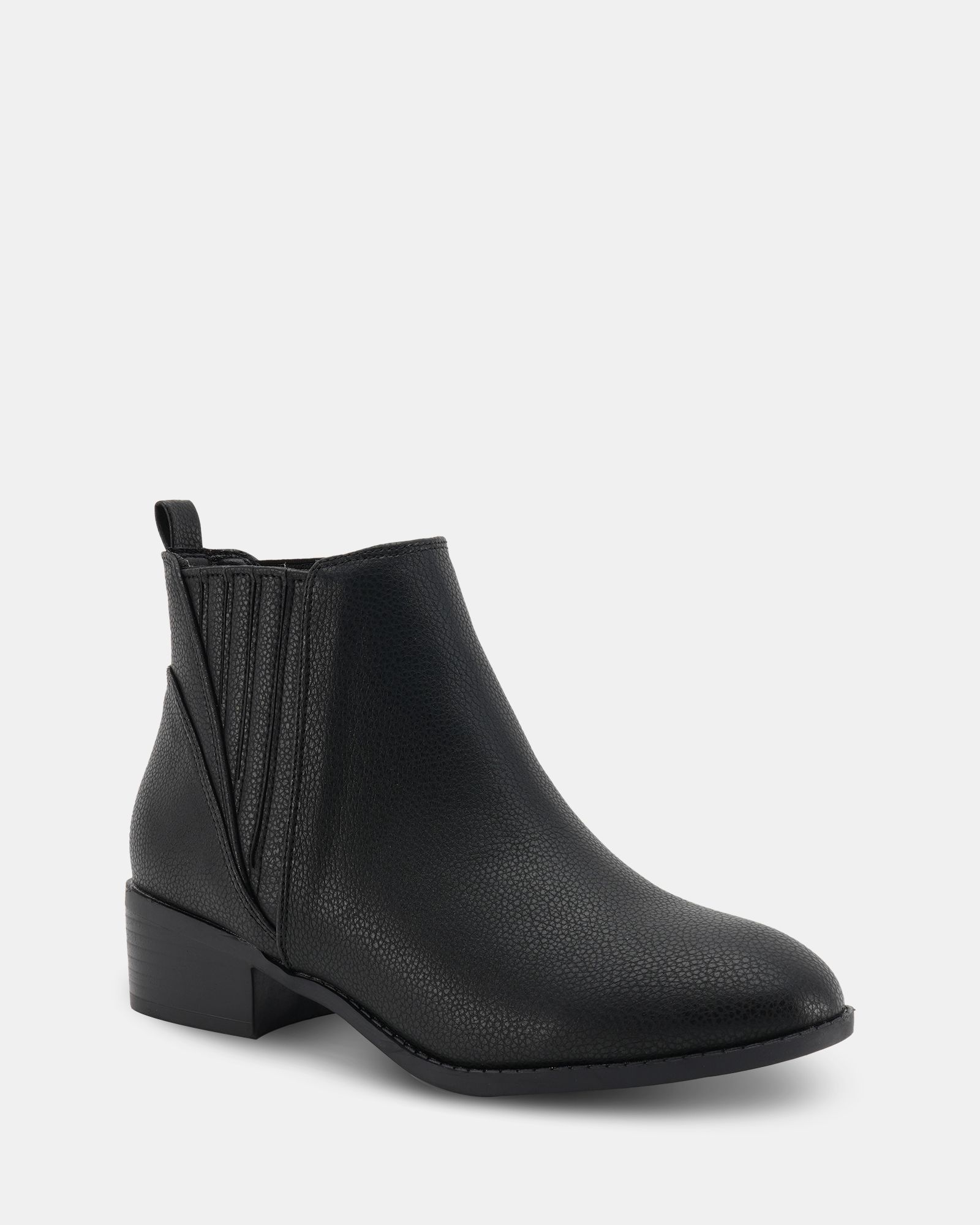 Wide Fit Dillion Black Low Ankle Chelsea Boot