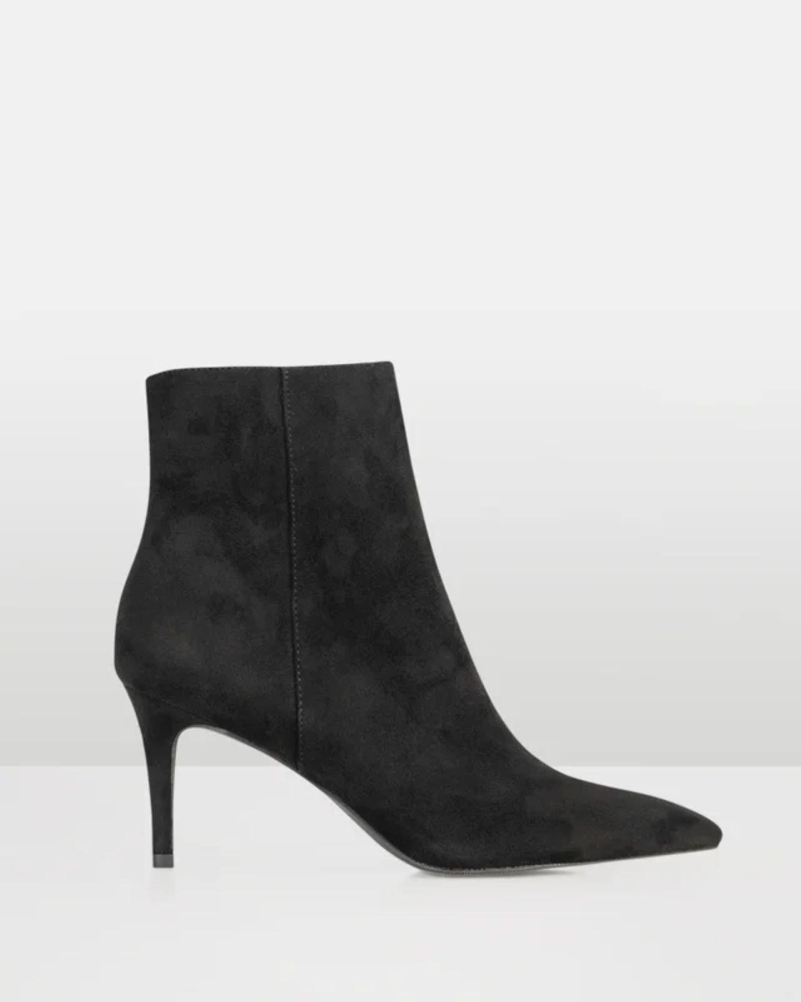 Felicia Black Point Mid Heel Ankle Boot