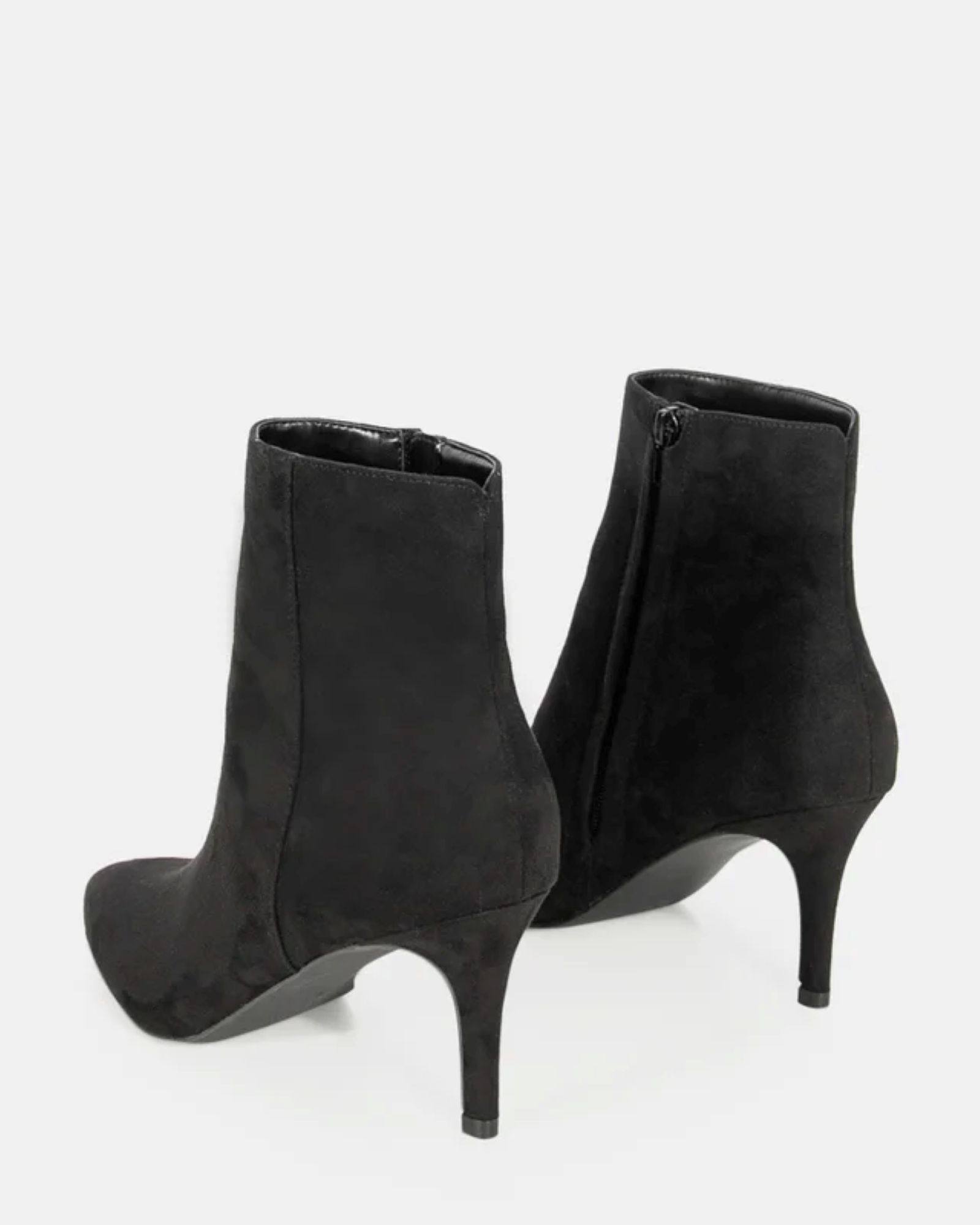 Felicia Black Point Mid Heel Ankle Boot
