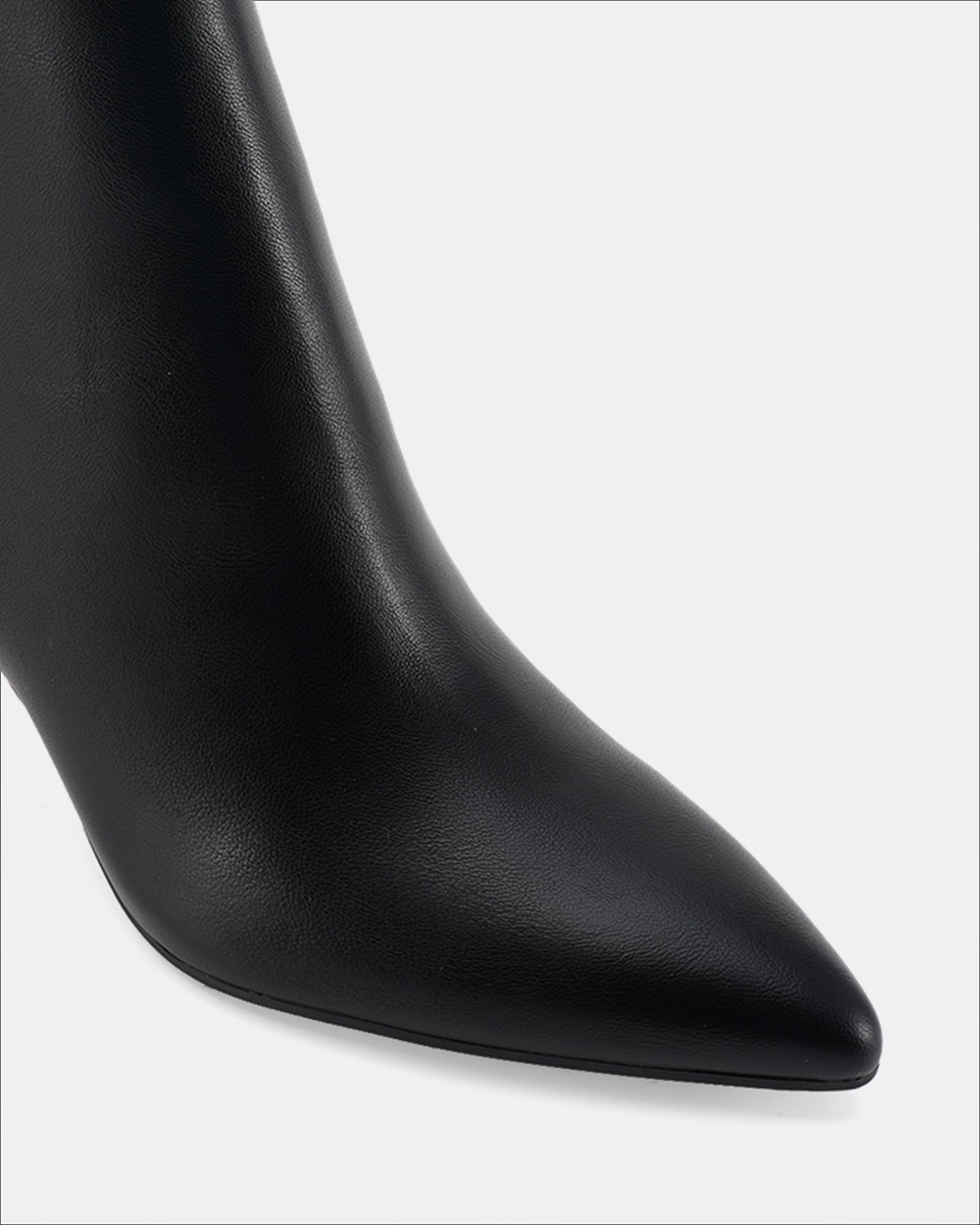 Felicia Black PU Point Mid Heel Ankle Boot