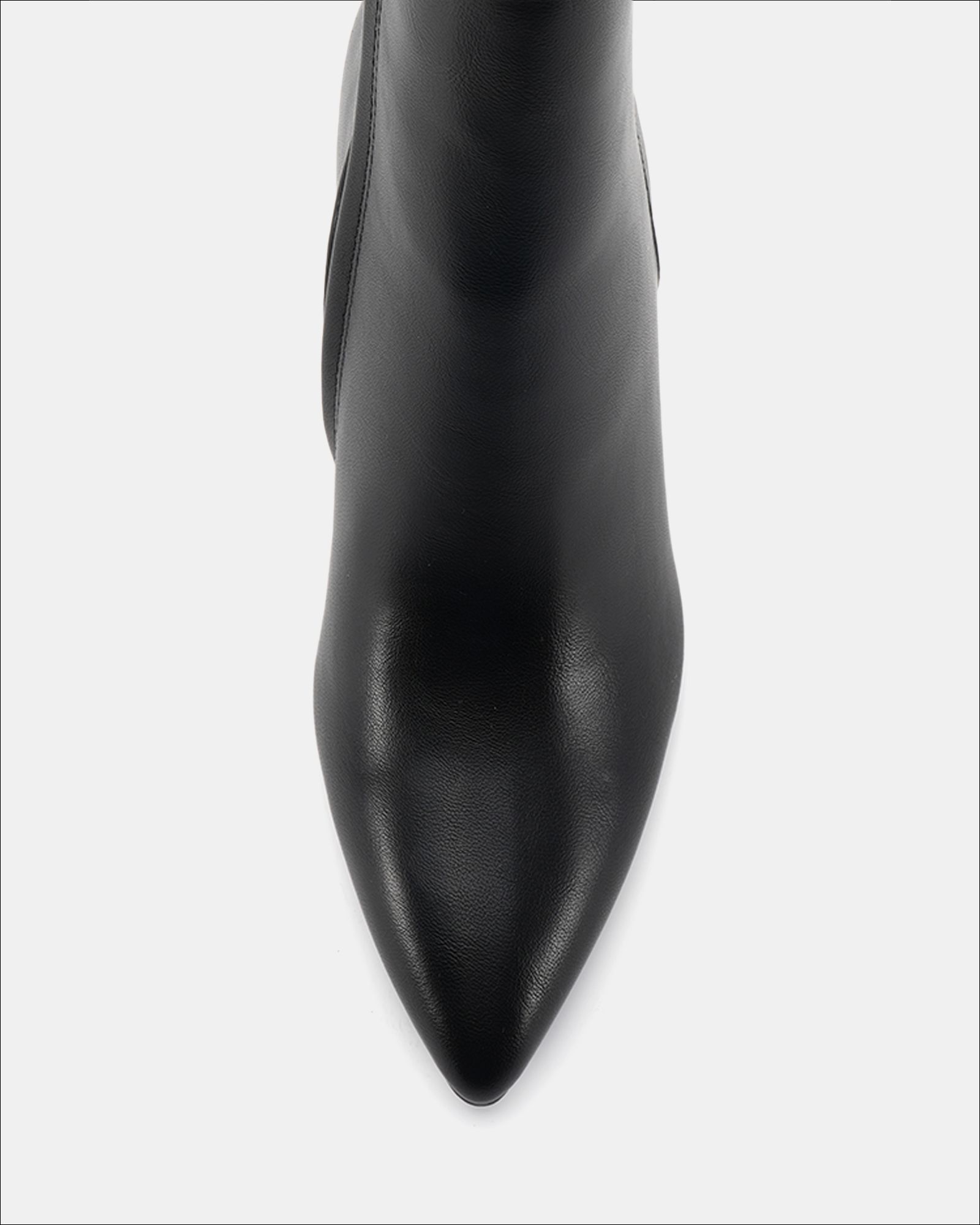 Felicia Black PU Point Mid Heel Ankle Boot