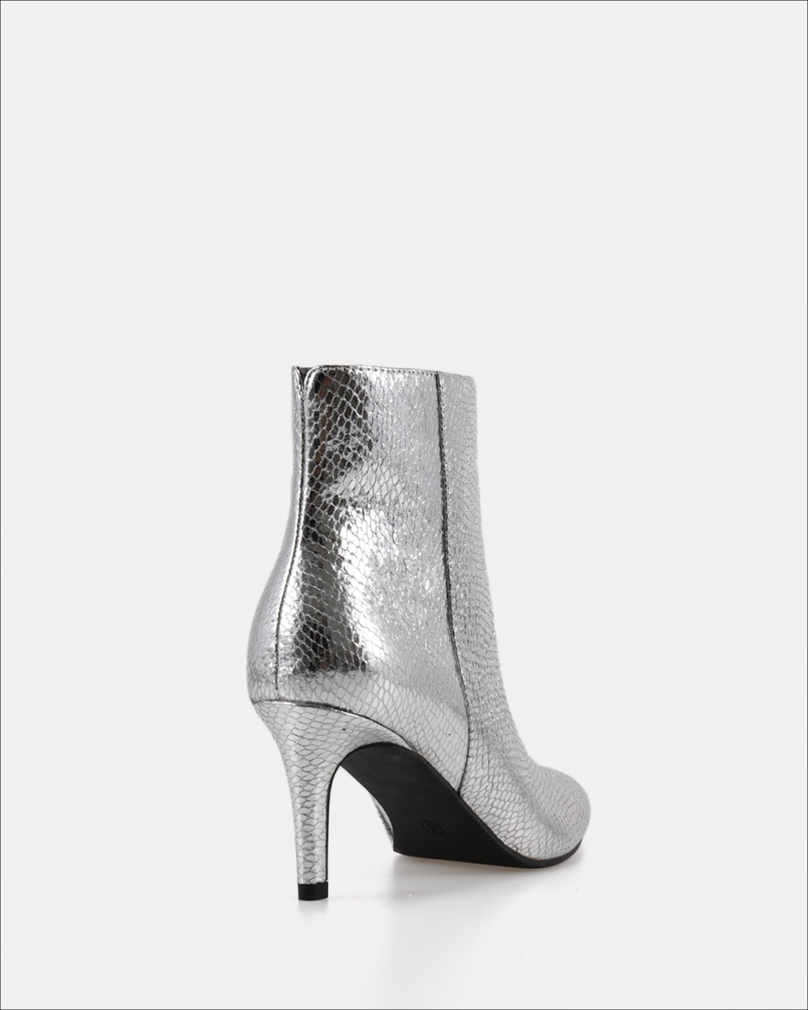 Felicia Silver Point Mid Heel Ankle Boot
