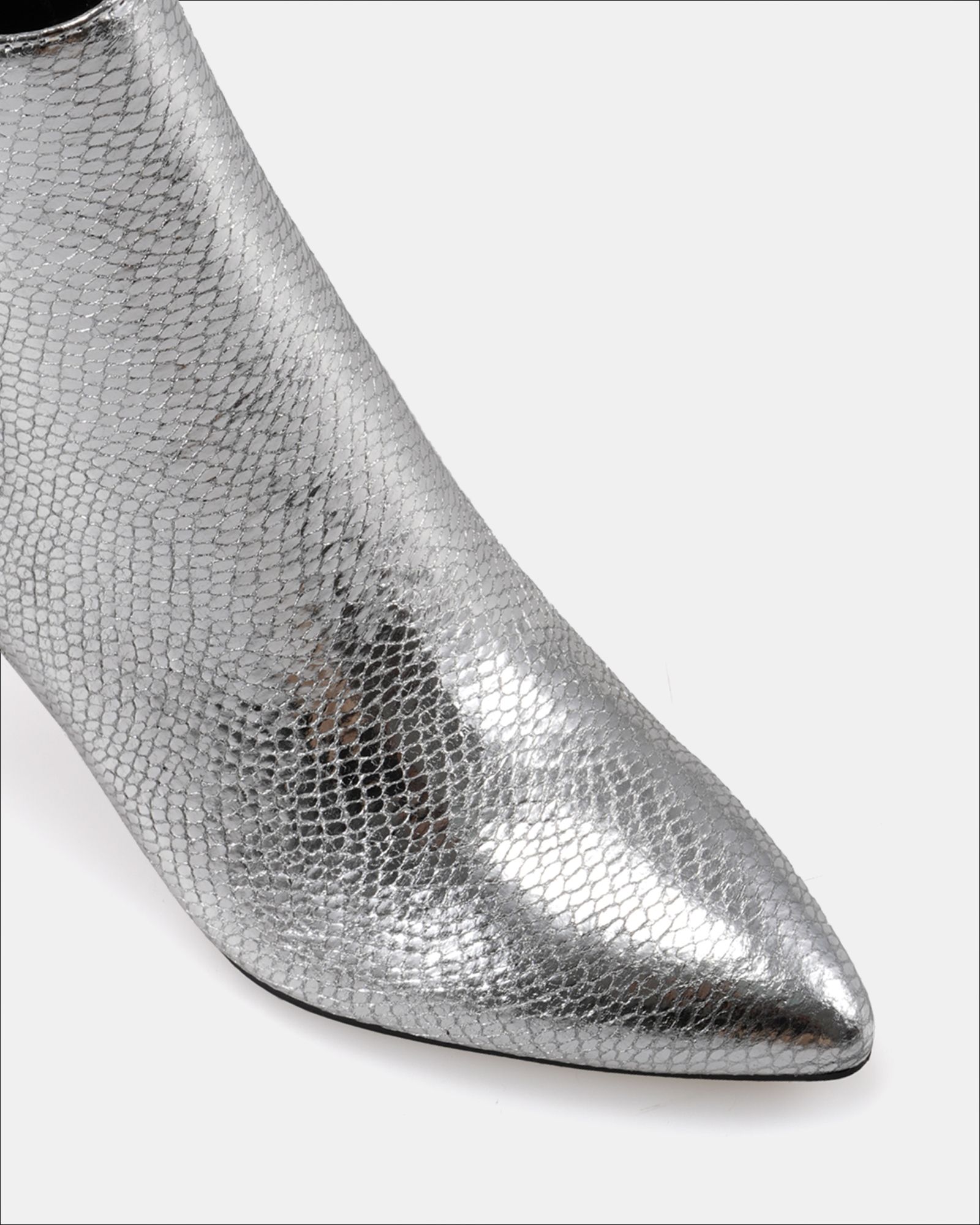 Felicia Silver Point Mid Heel Ankle Boot