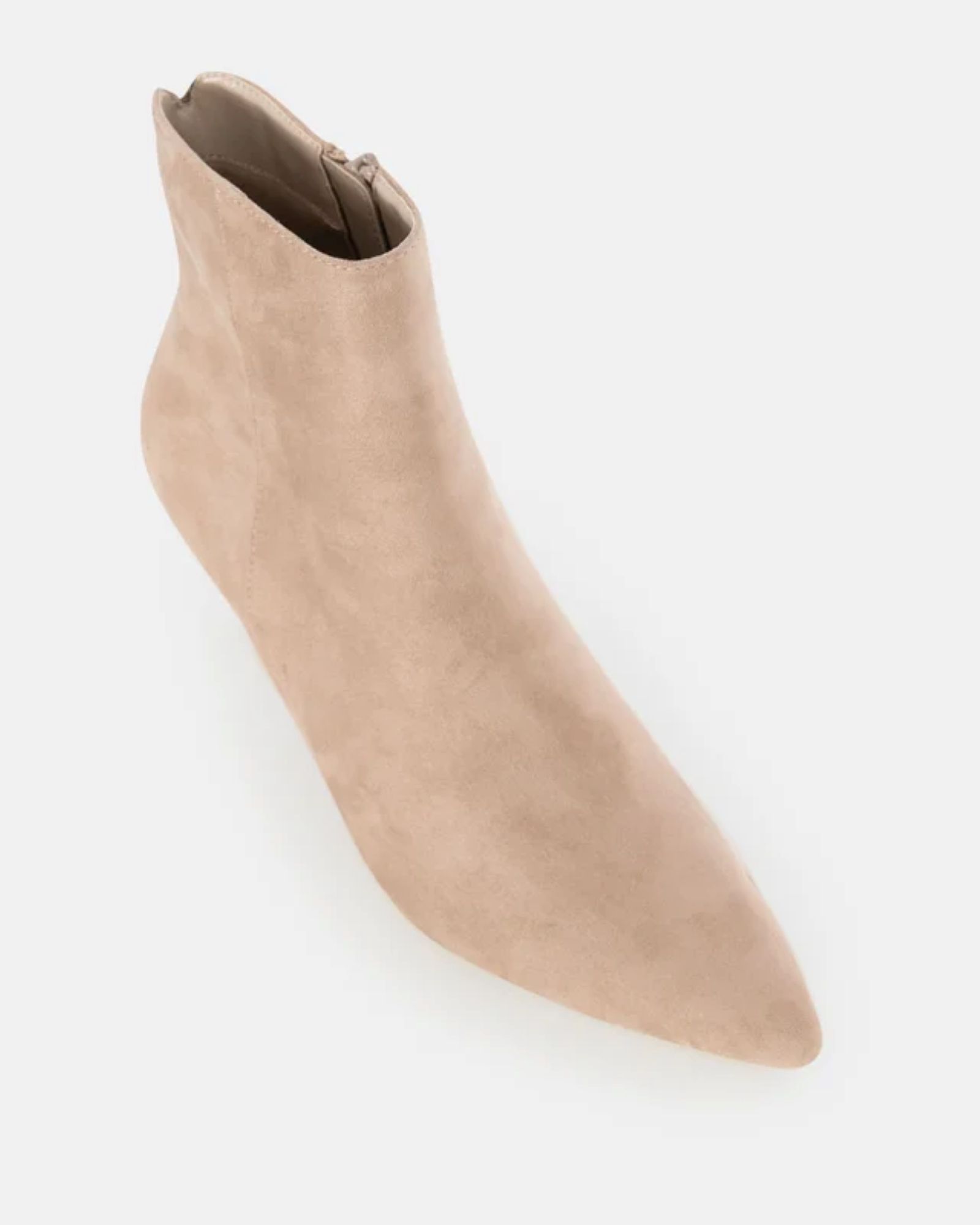 Wide Fit Felicia Taupe Point Mid Heel Ankle Boot