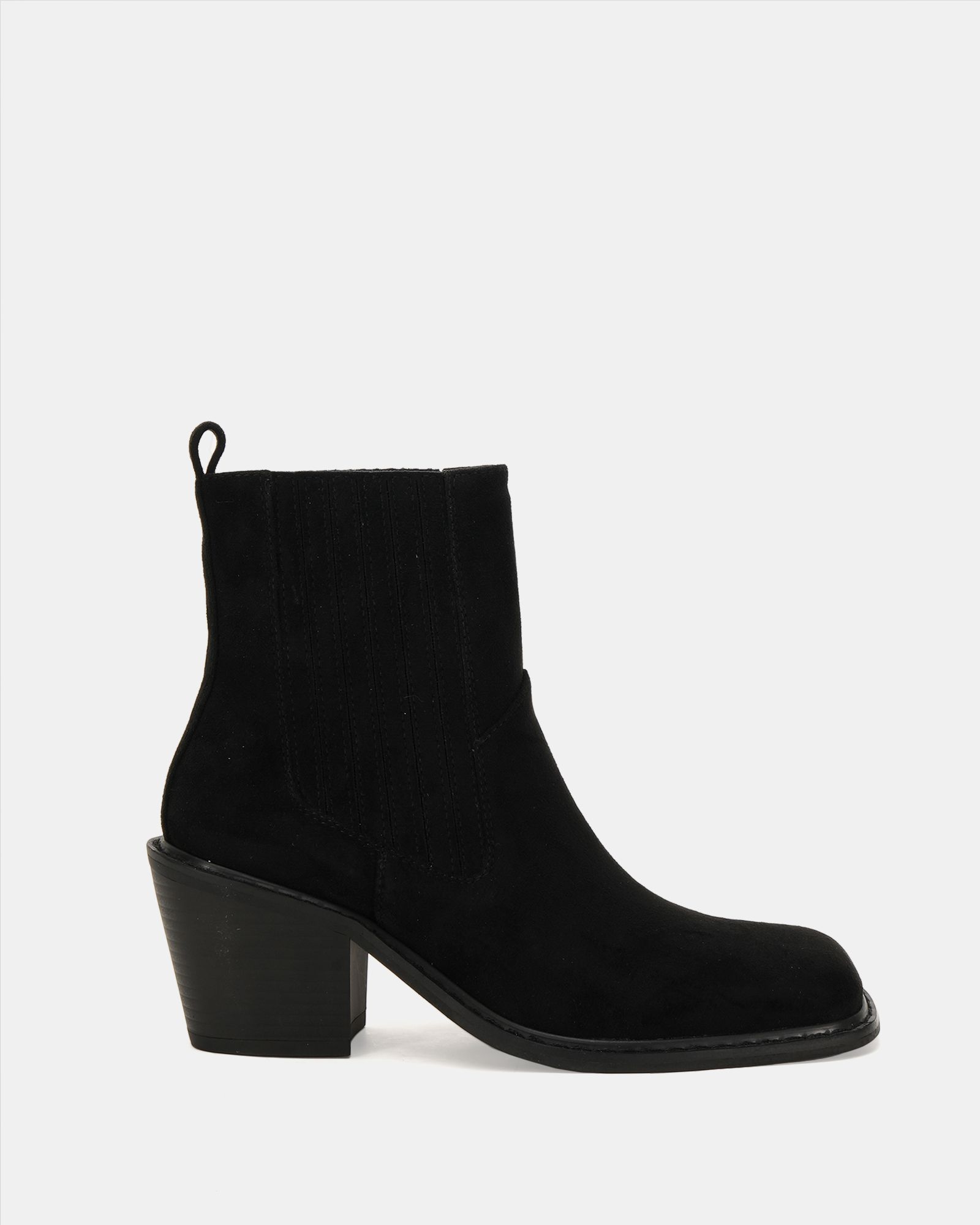 Gala Black square toe chelsea ankle boot
