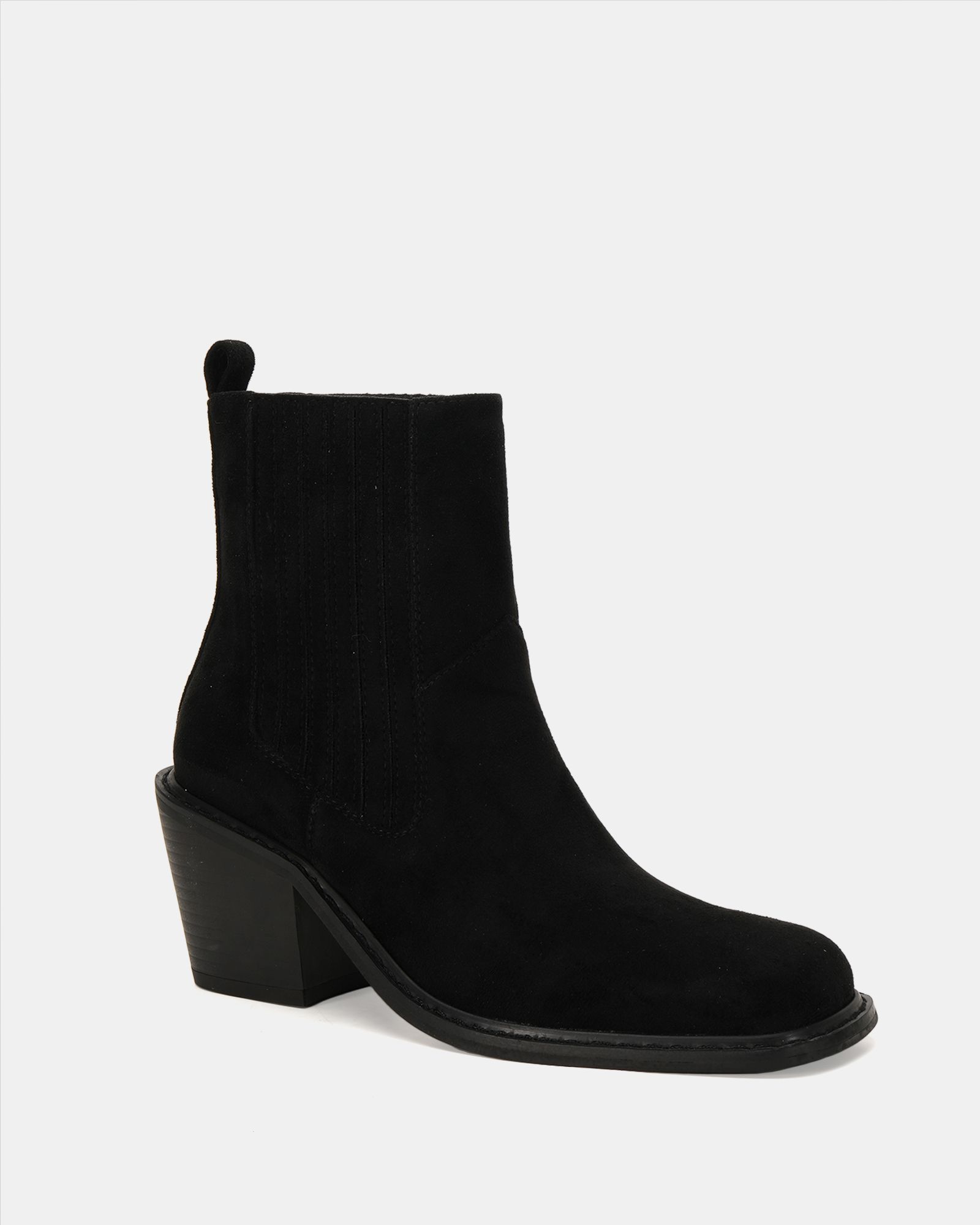 Gala Black square toe chelsea ankle boot