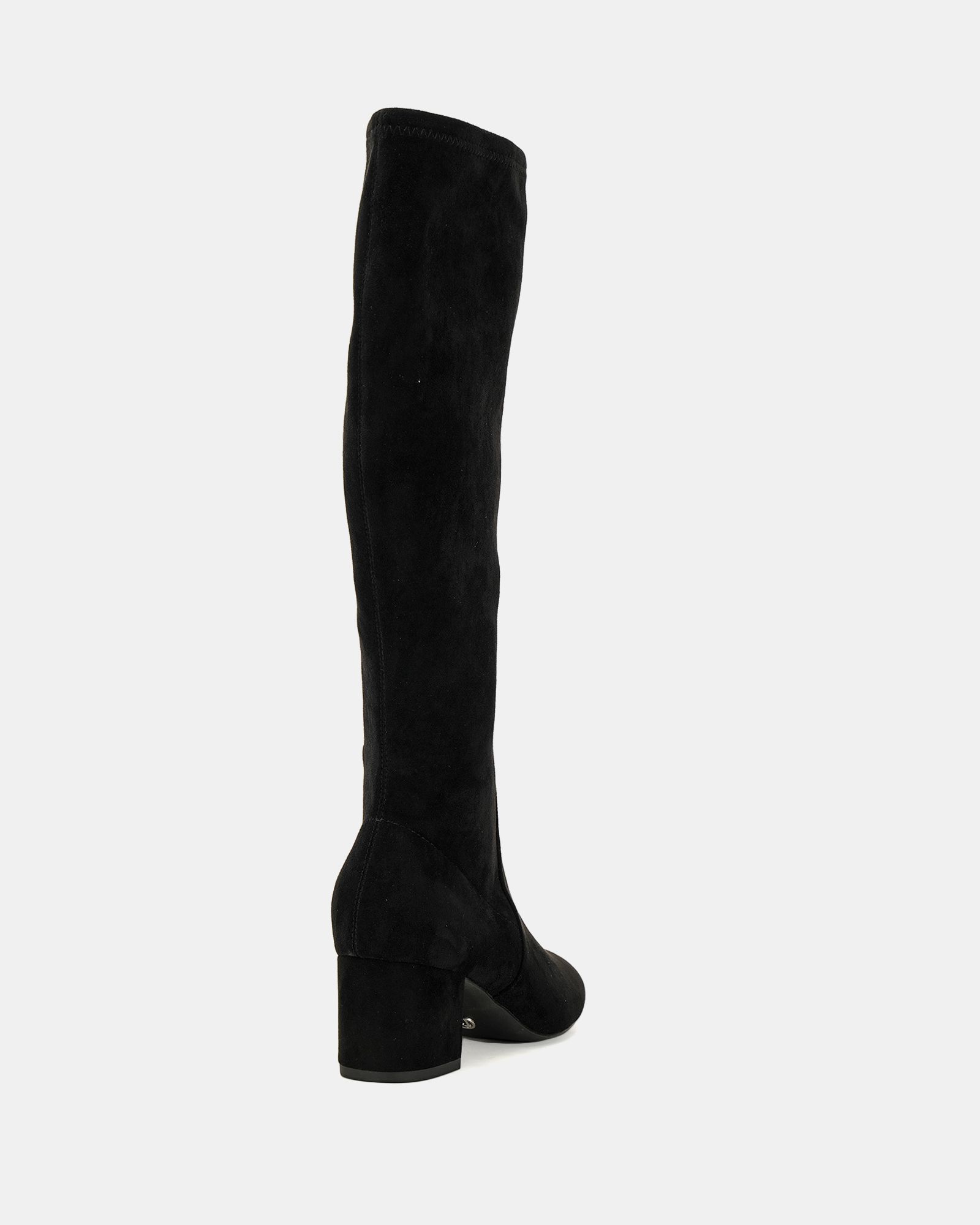 Gemma Black low block heel knee boot