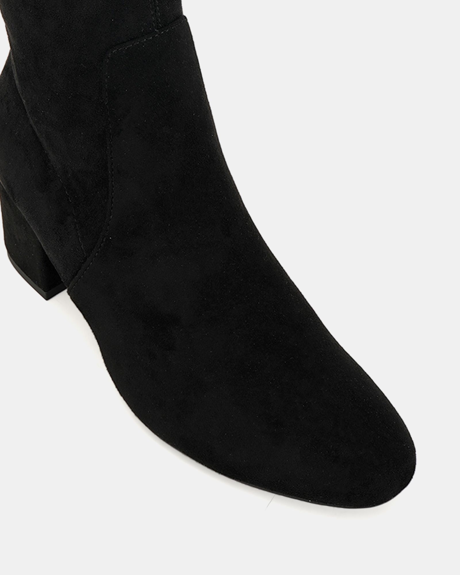 Gemma Black low block heel knee boot