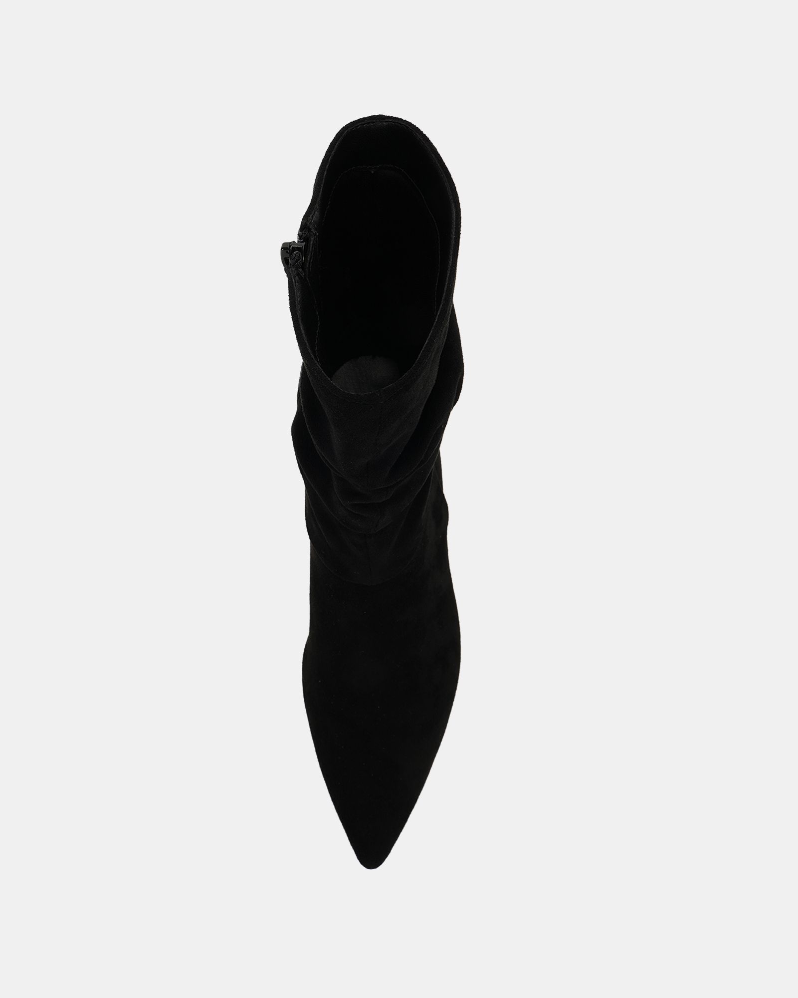 Georgia Black ruched mid heel point boot