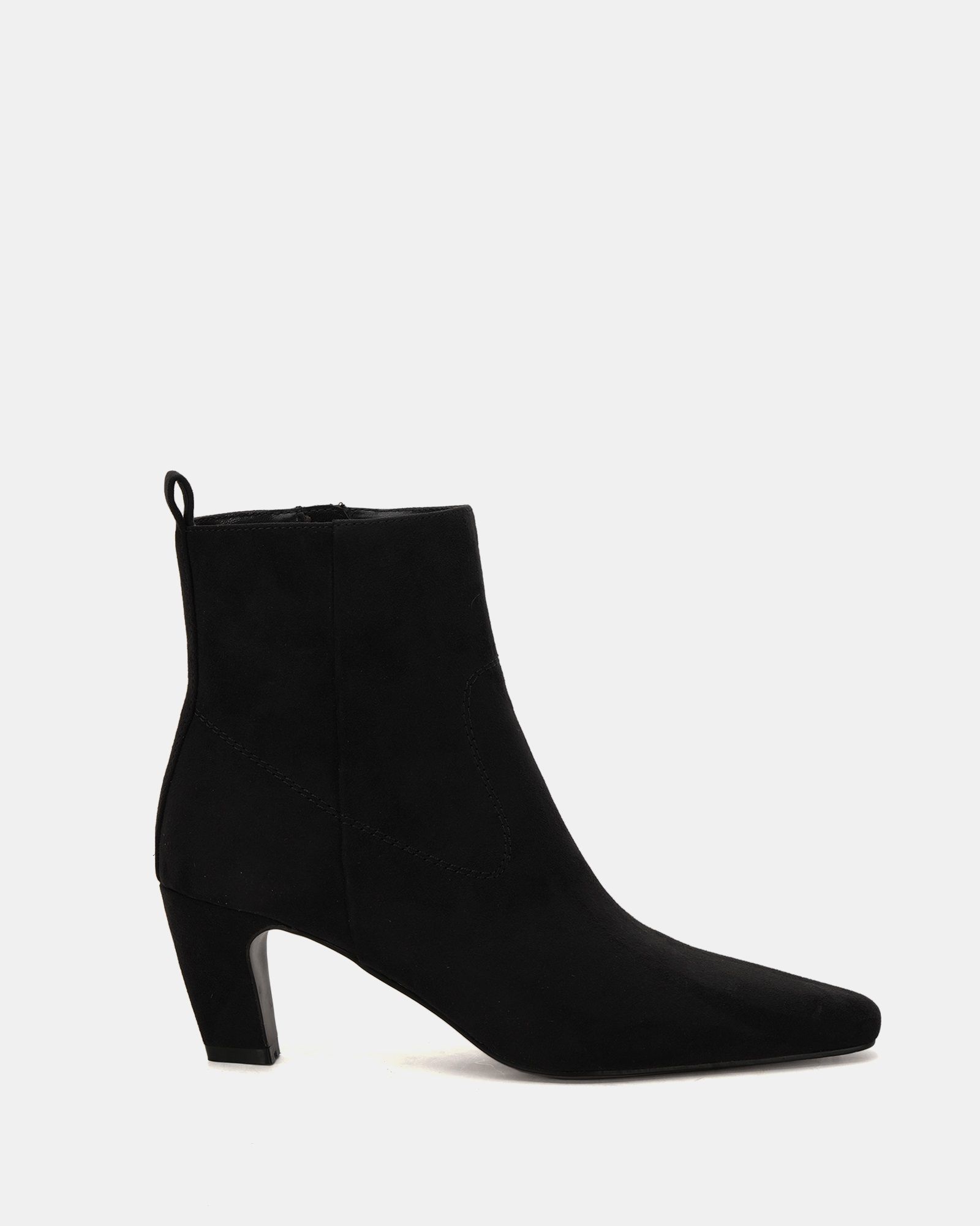 Gia Black Mid heel point ankle boot