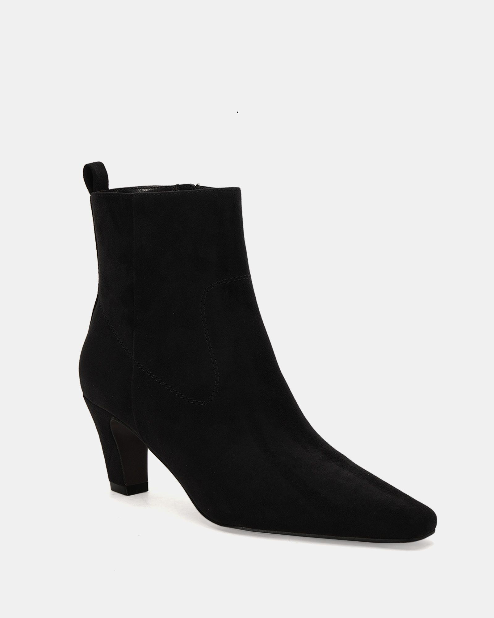 Gia Black Mid heel point ankle boot