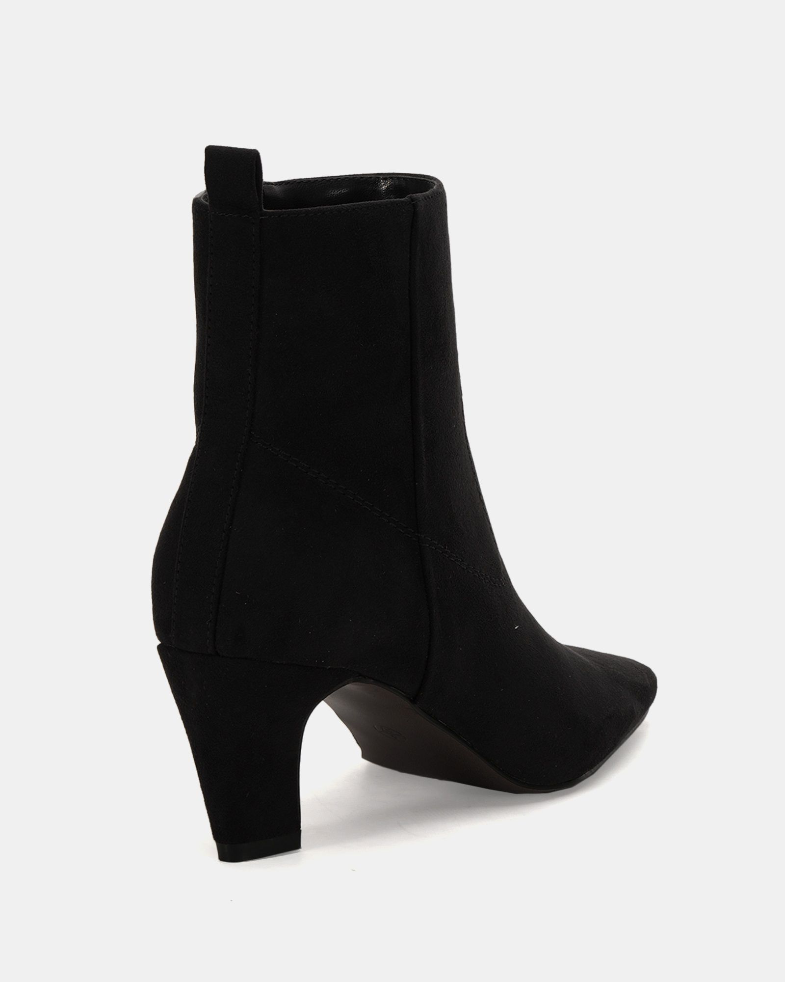 Gia Black Mid heel point ankle boot